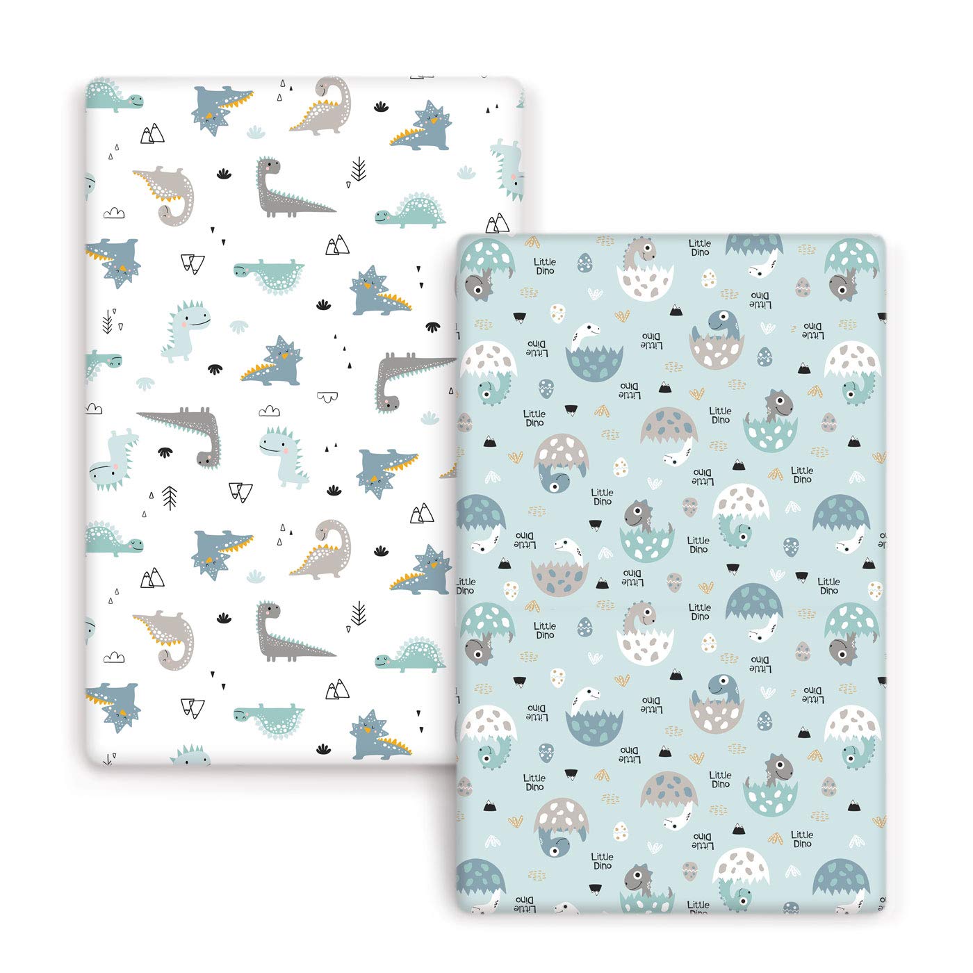 GRSSDER Stretchy Ultra Soft Jersey Knit Fitted Pack n Play Sheets Set 2 Pack, Po...