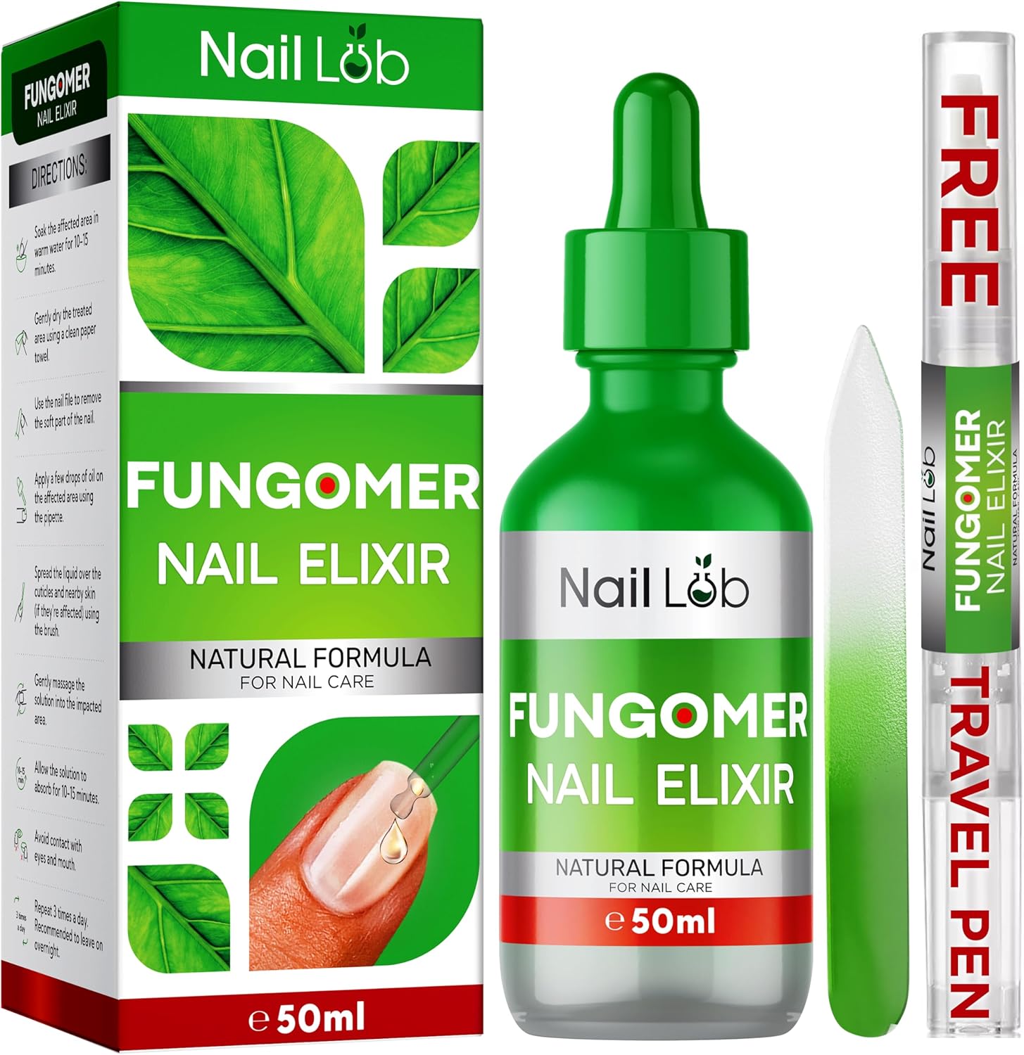 NAIL LAB Premium Fungal Nail Treatment for Toenails Extra Strong - 50ml - Contai...