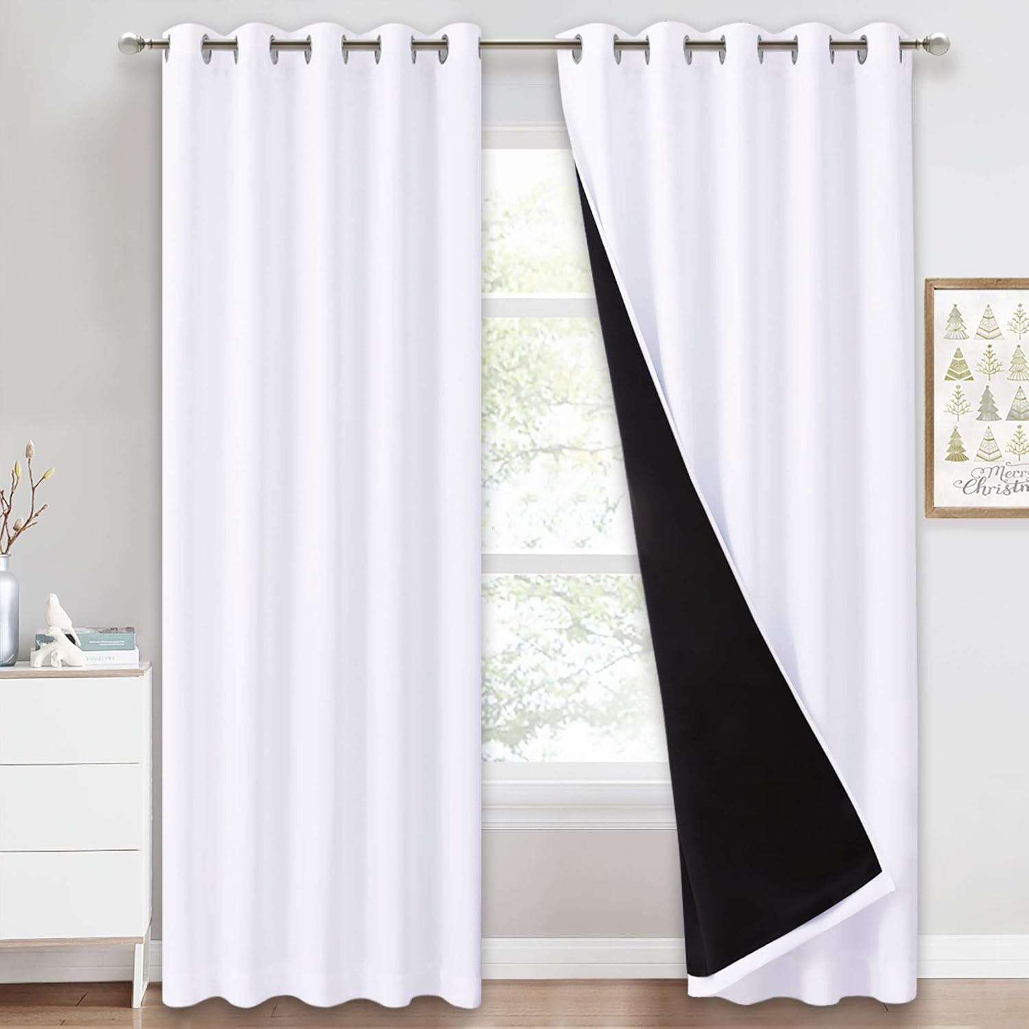 PONY DANCE 100% Blackout Curtains - Double Layers Energy Save & Sound Reduce Cur...