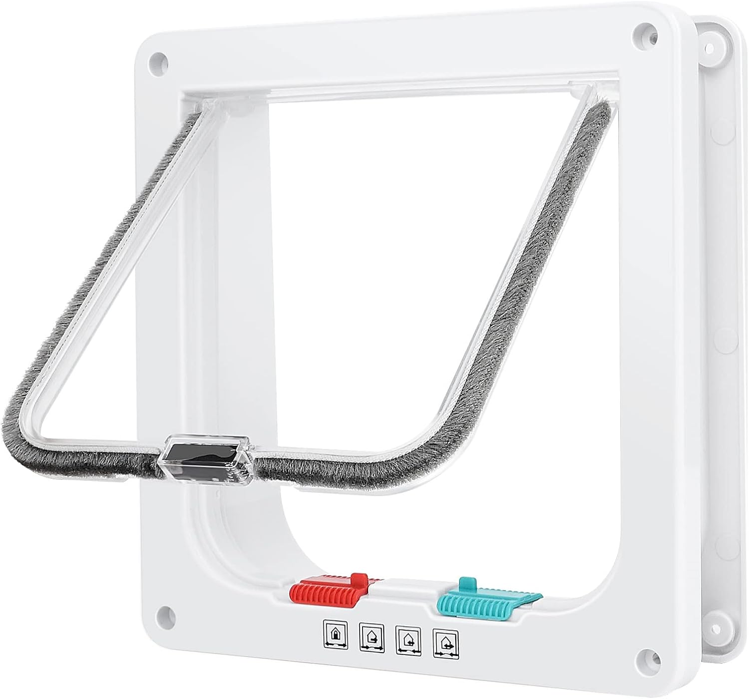 Cat Door, Safety Pet Door with 4 Way Lock, Weatherproof & Easy Installation Cat...