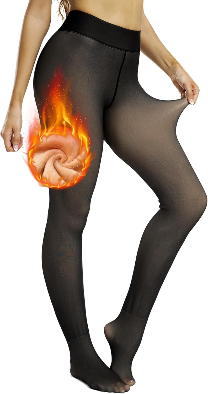 NORMOV Winter Warm Fleece Lined Leggings Women,Thick Thermal Velvet Tights Trans...