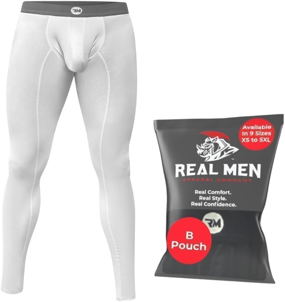 Real Men B & D Pouch Compression Pants Men- 1, 2 & 3 Pack, Mens Leggings, Yoga P...