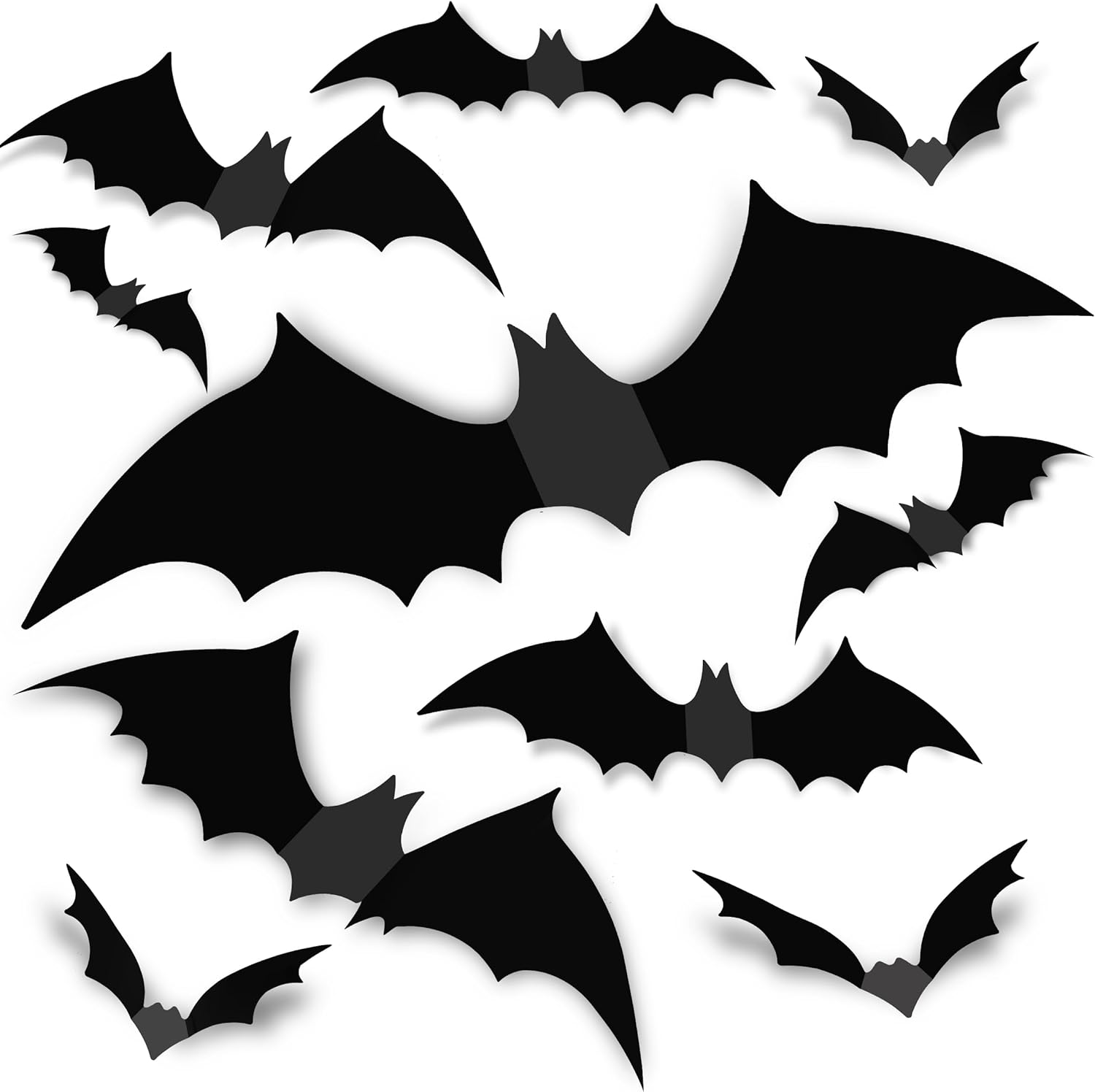Bats Wall Decor 120PCS Halloween Decoration Bats Realistic PVC 3D Black Scary Ba...