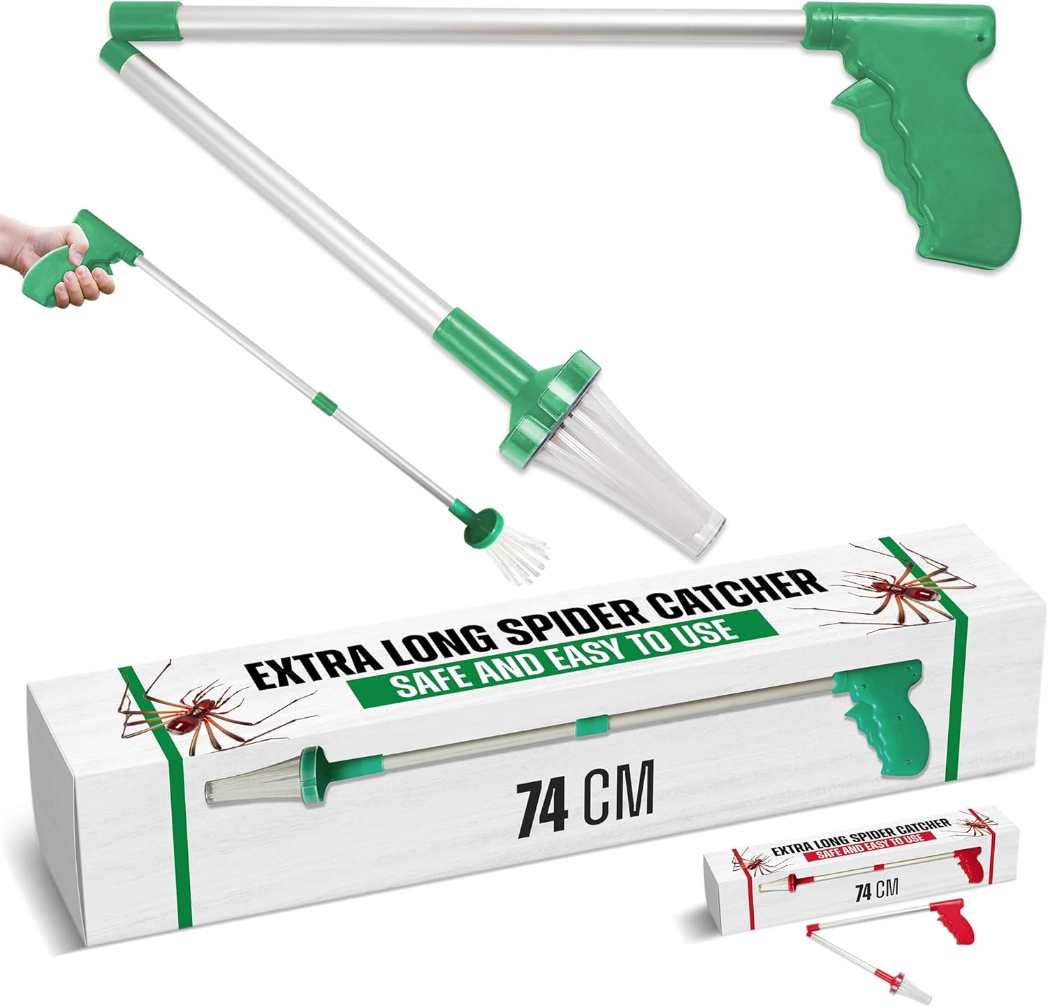 Spider catcher long handle 74cm Foldable design bug catcher spider catcher extra...