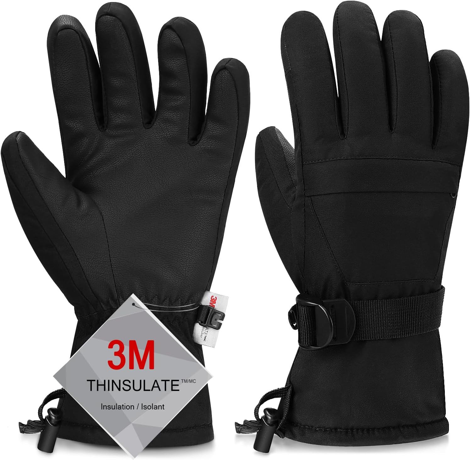 Ski Gloves, Warmest Waterproof and Breathable Snow Gloves for Cold Weather, Fits...