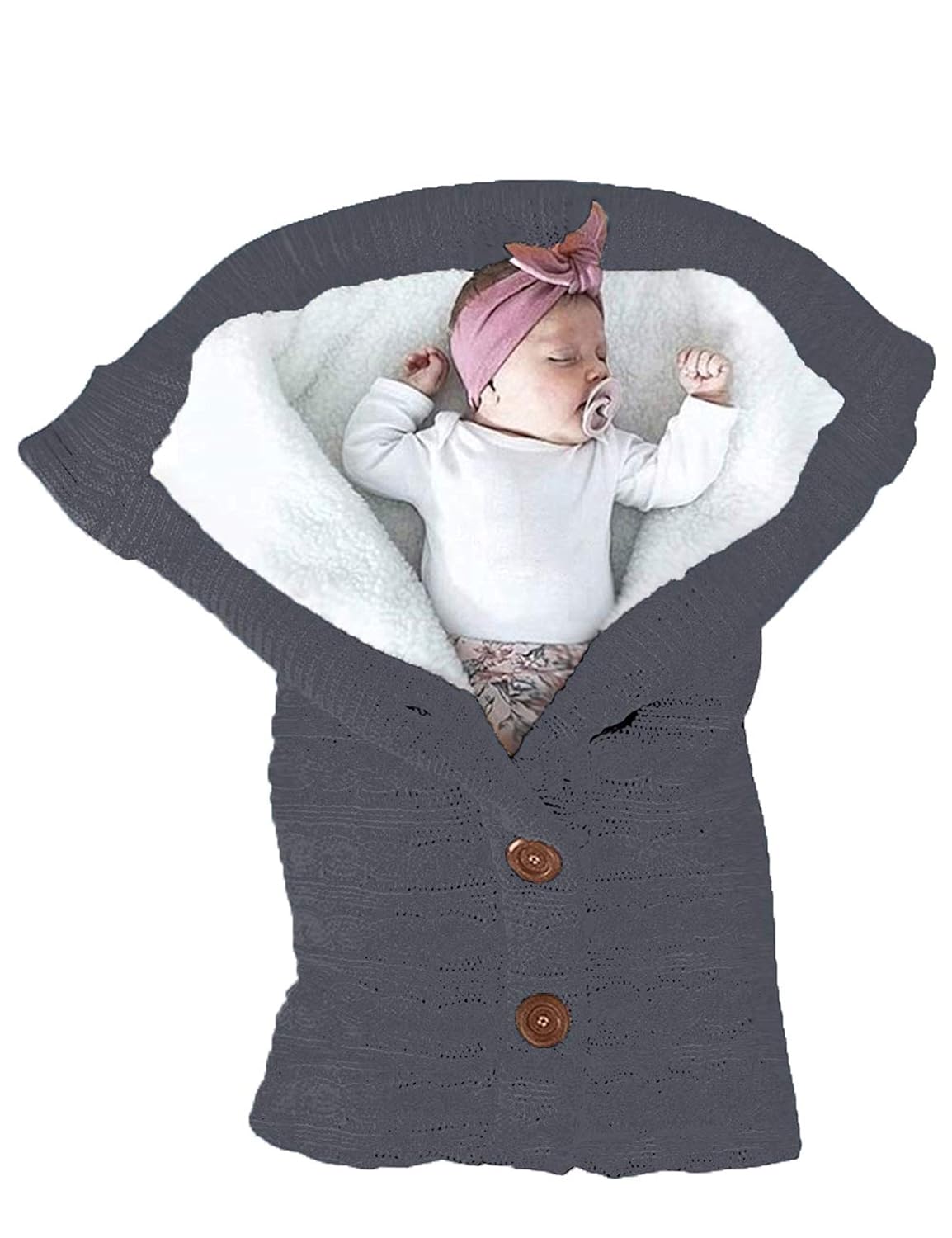 XMWEALTHY Unisex Infant Swaddle Blankets Soft Thick Fleece Knit Baby Girls Boys...