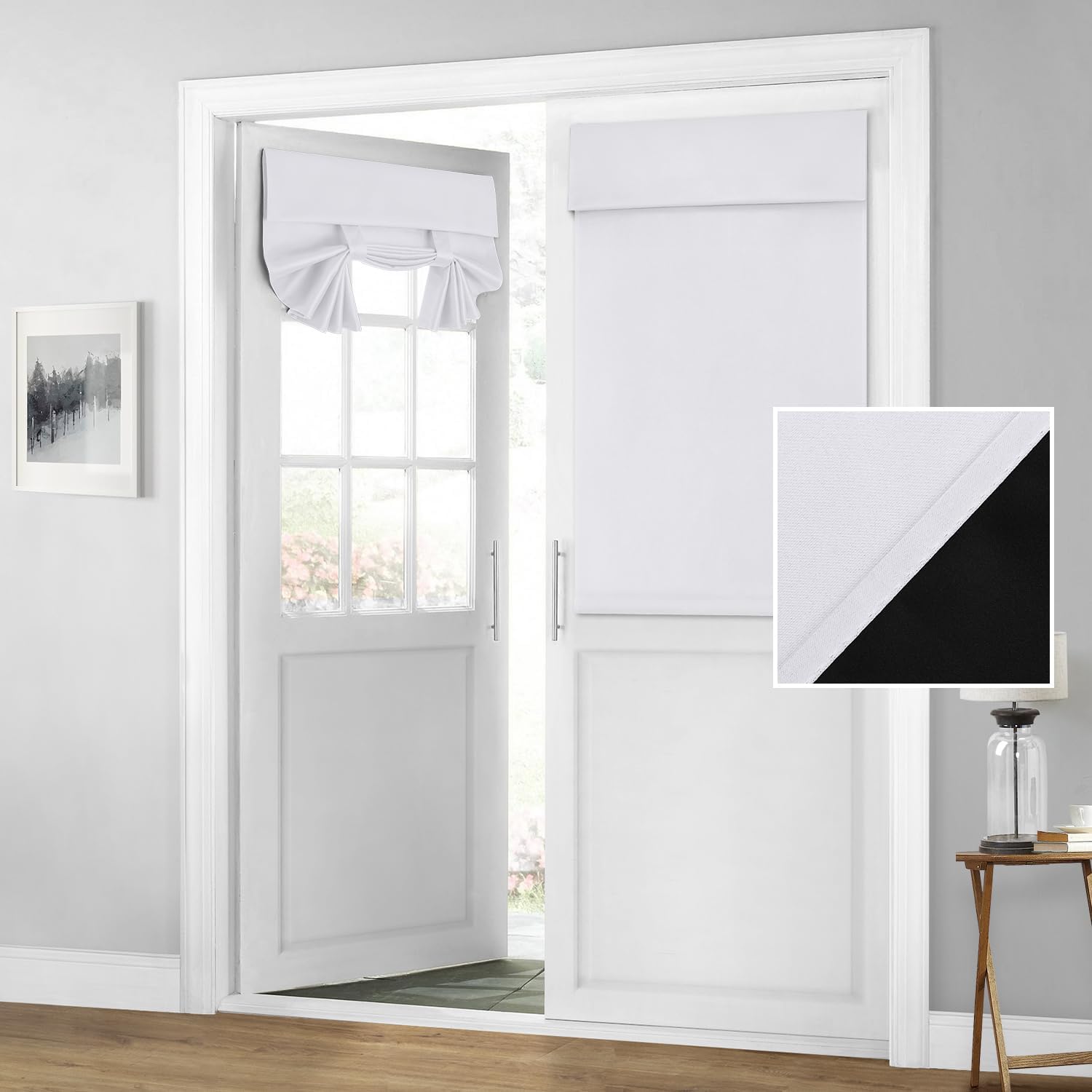 HOMEIDEAS French Door Curtains, Special 100% Blackout Curtains for Privacy Door,...