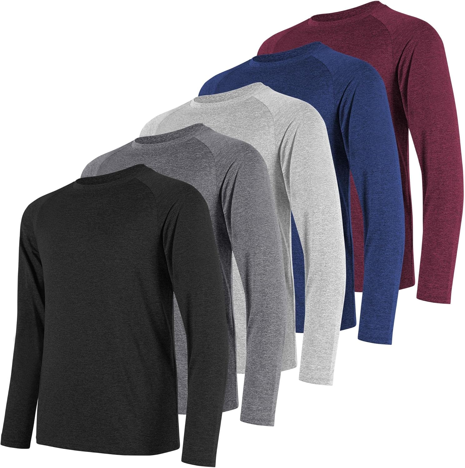 MCPORO Long Sleeve Shirts for Men Quick Dry Moisture Wicking Sun Protection Work...