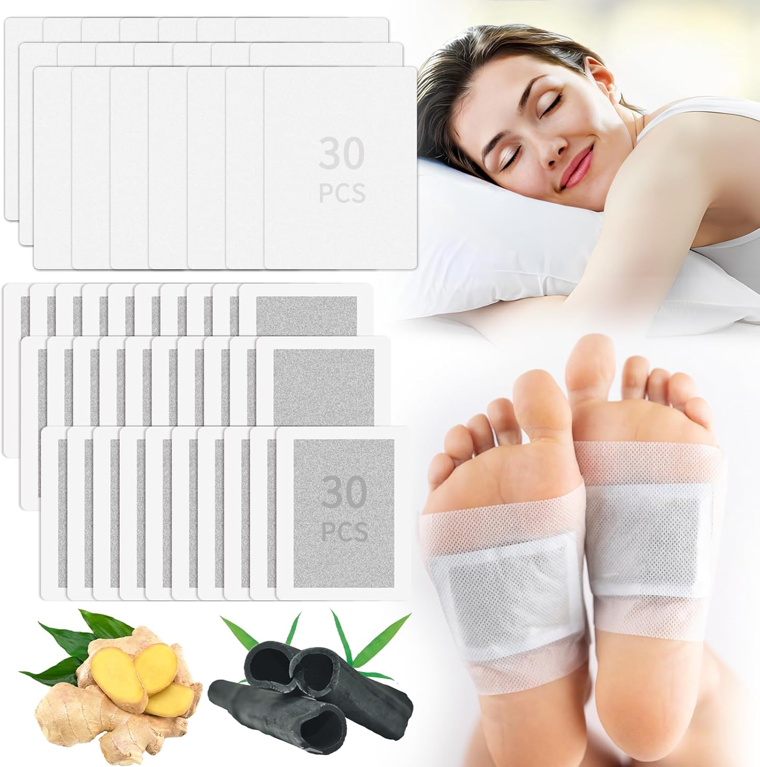 Detox Foot Patches 30 Pcs Detox Foot Pads,Foot Detox Pads to Remove Toxins Deep...
