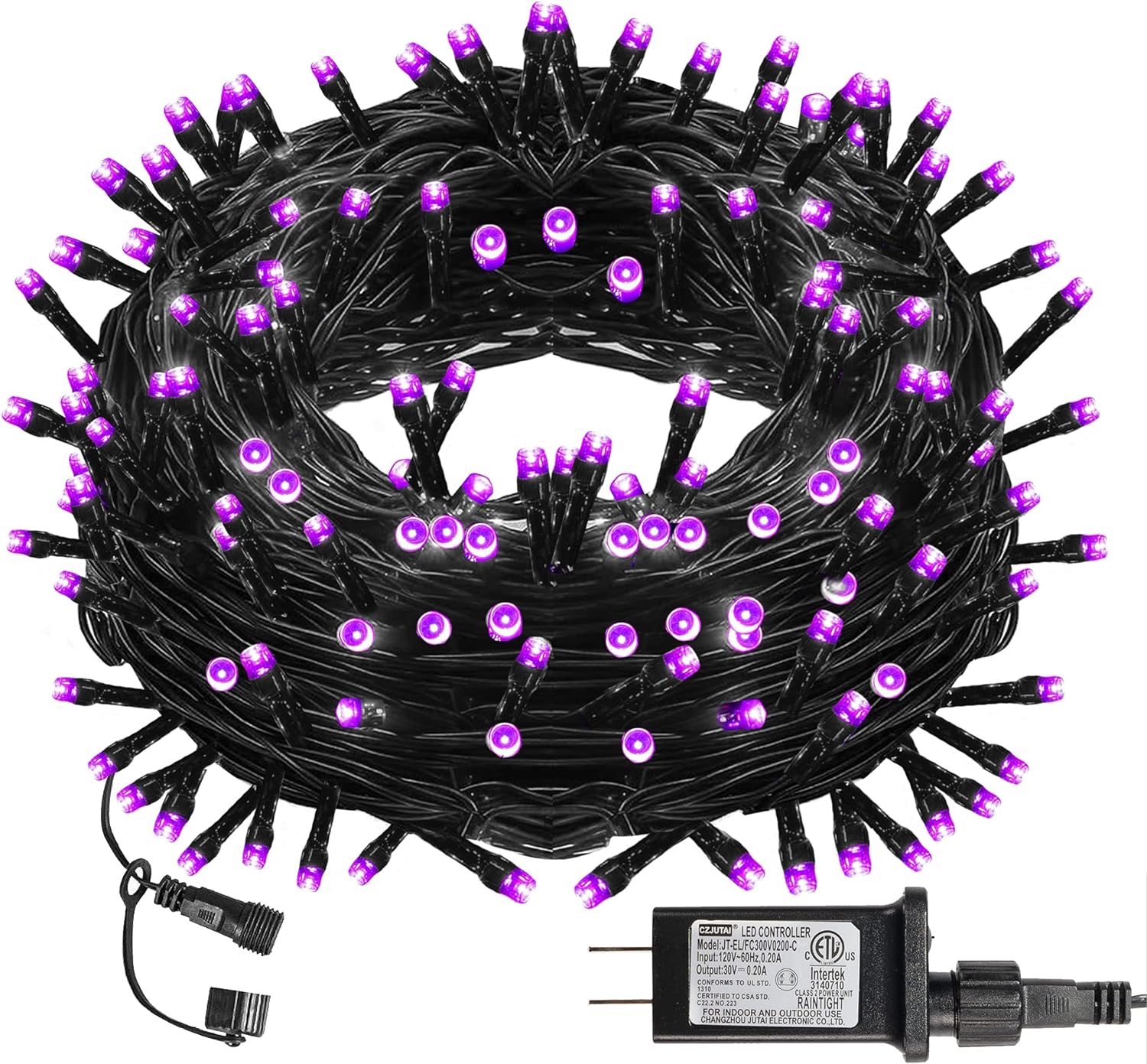 DAZZLE BRIGHT Halloween 300 LED String Lights, 100FT Connectable String Lights w...