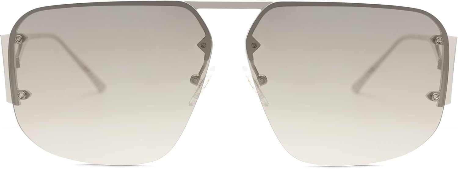 SOJOS Aviator Sunglasses, Trendy Retro Metal Rimless Frame Sunglasses, High-Qual...