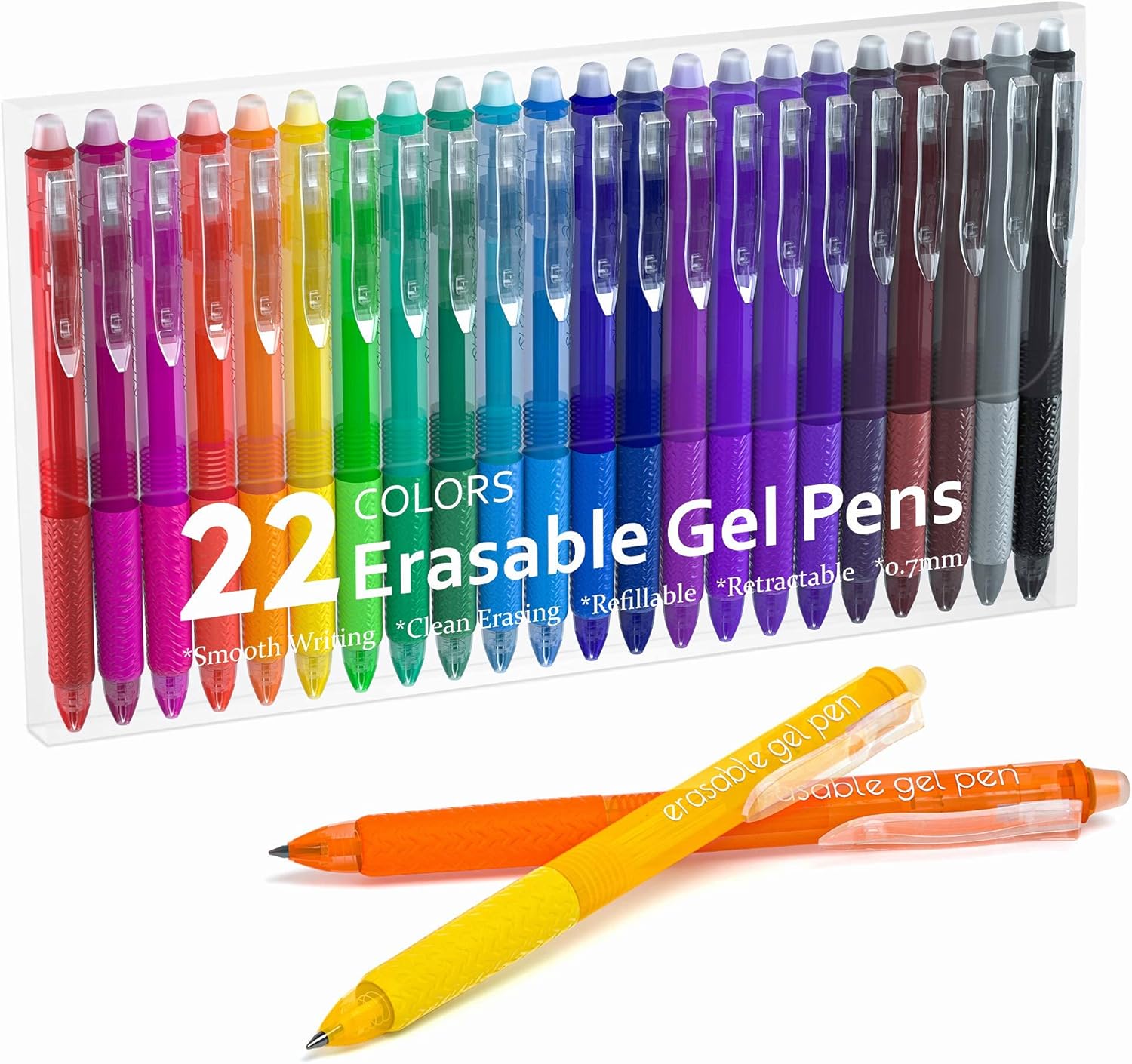 Erasable Gel Pens, 22 Colors Lineon Retractable Erasable Pens Clicker, Fine Poin...