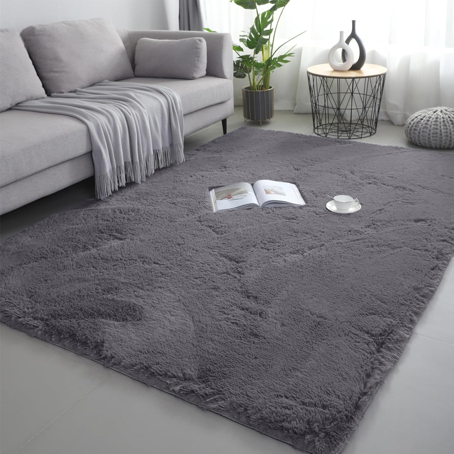 lekeplus Rugs Living Room Large Rugs Bedroom Anti Skid Rug Shaggy Soft Rug for L...