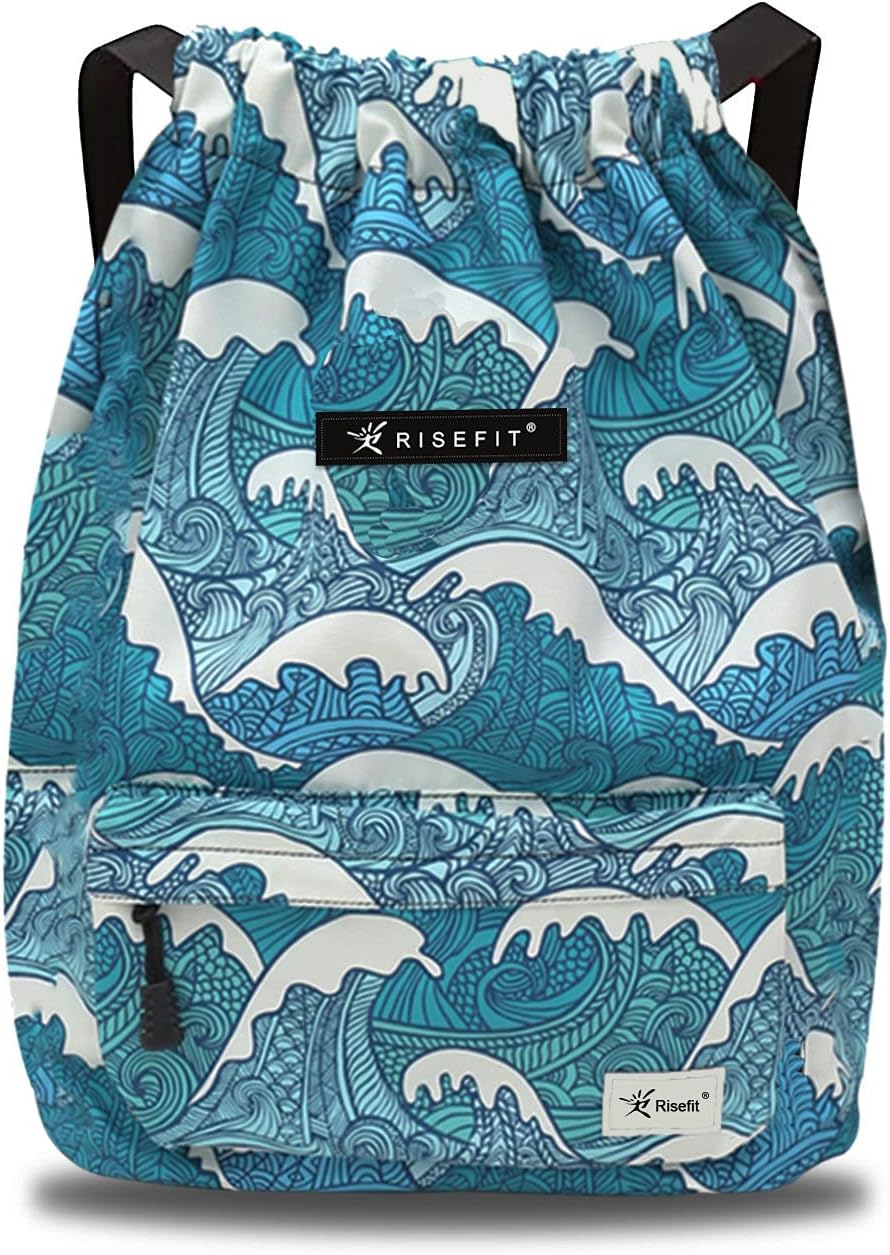 Waterproof Drawstring Bag, Gym Bag Sackpack Sports Beach Backpack for Men Women...