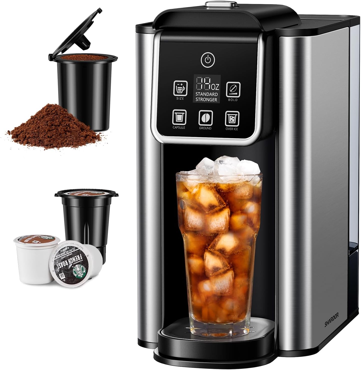 SHARDOR Single Serve Coffee Maker, Hot and Iced Coffee Machine for K Cup Pods &...