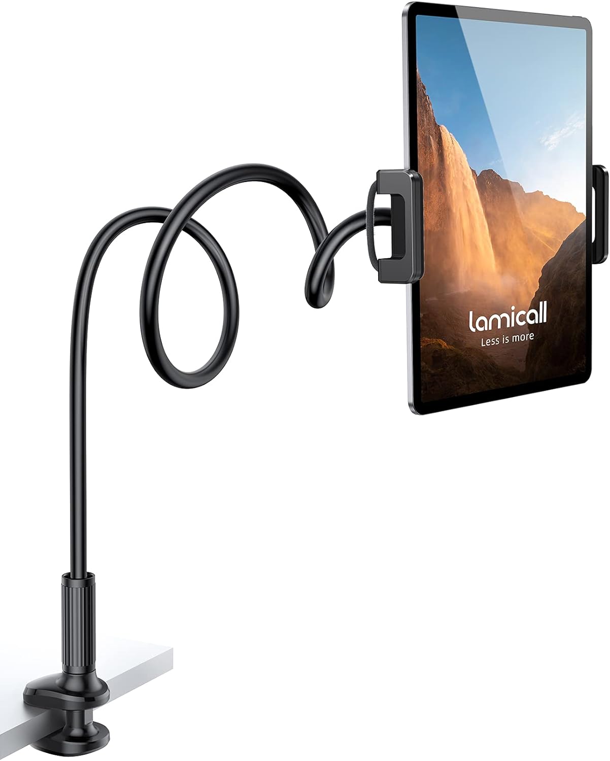 Lamicall Gooseneck Tablet Mount Holder for Bed - Flexible Tablet Arm Clamp for B...