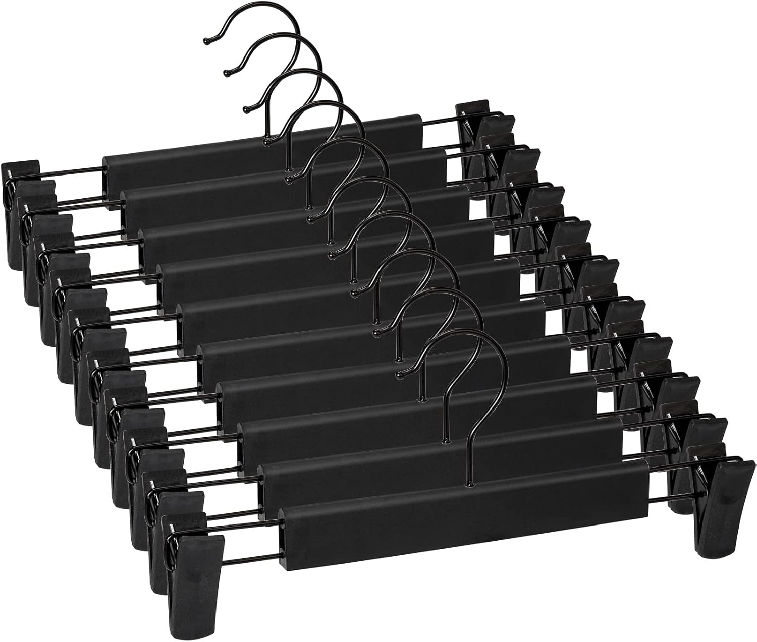Lamitocs Pack of 10 Clothes Hangers with Strong Non-Slip Adjustable Clips Hooks,...