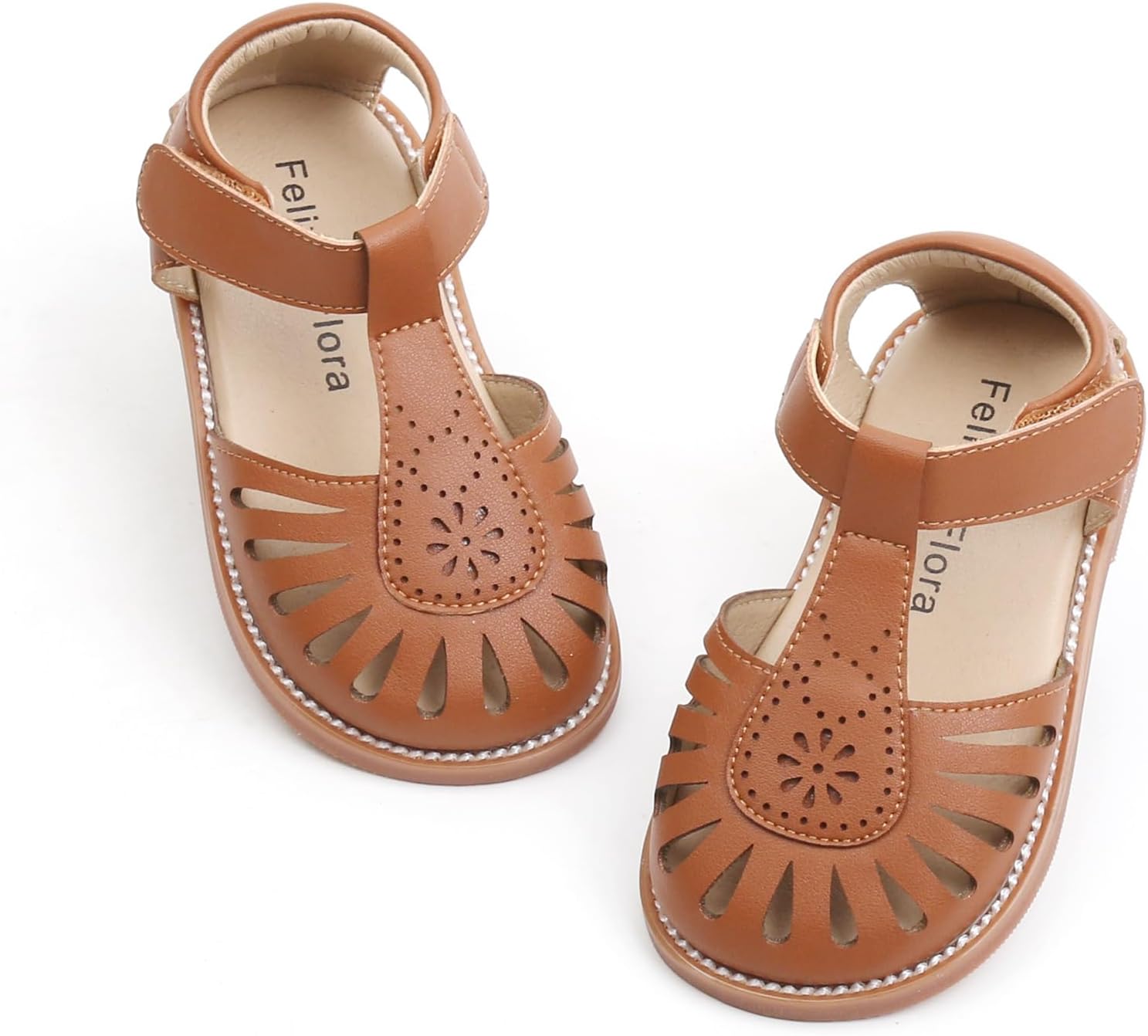 Felix & Flora Toddler Girls Sandals Soft Rubber Princess Flat Shoes Summer Flowe...