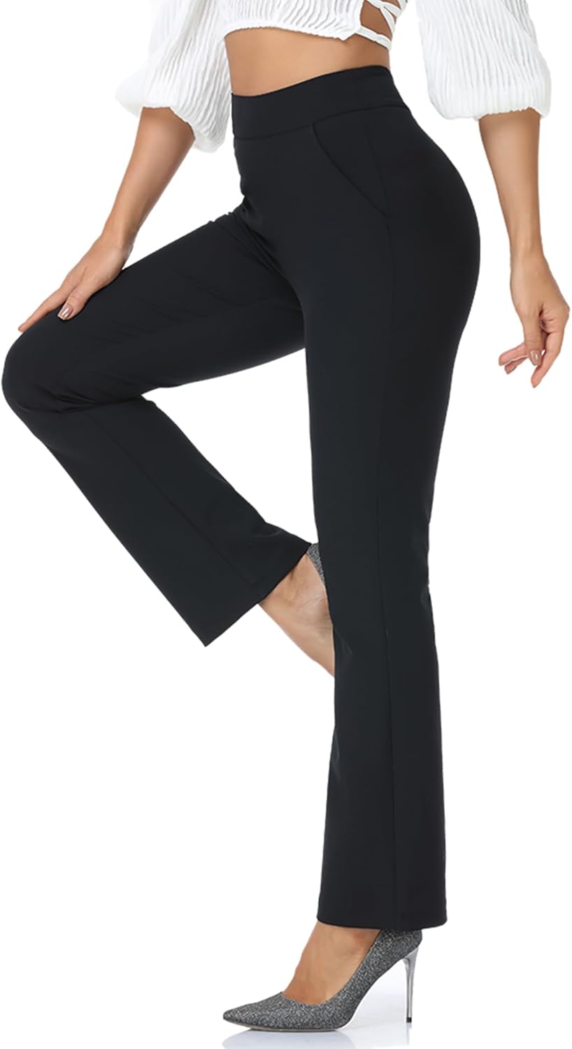 Agenlulu High Waisted Dress Pants for Women Regular/Tall Bootcut Elastic Waist P...