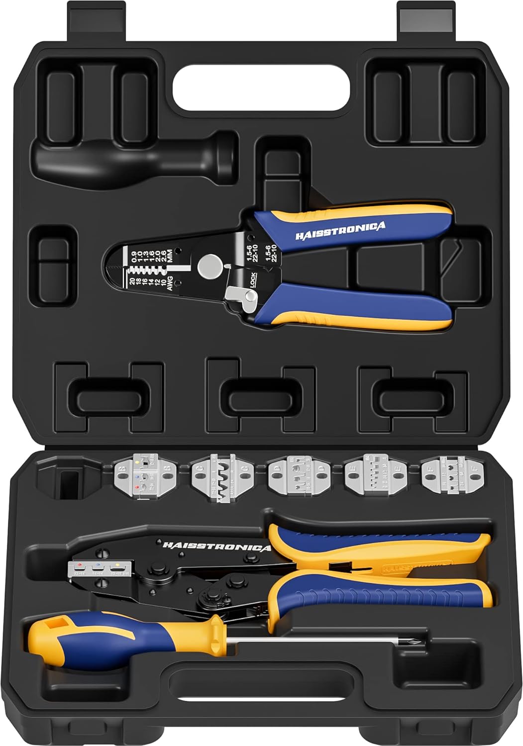 haisstronica 8PCS Crimping Tool Set - Ratchet Wire Crimping Tool for Heat Shrink...