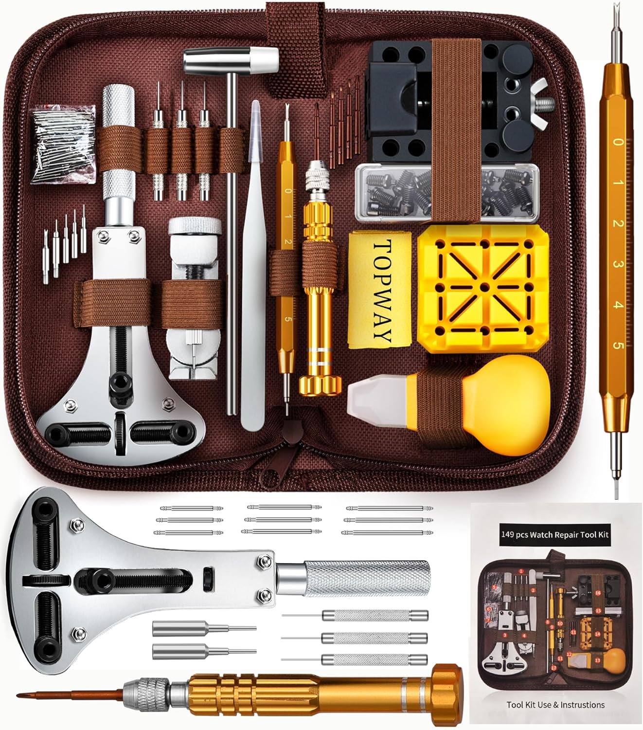 Topway Watch Repair Tool Set: 149 PCS Professional...
