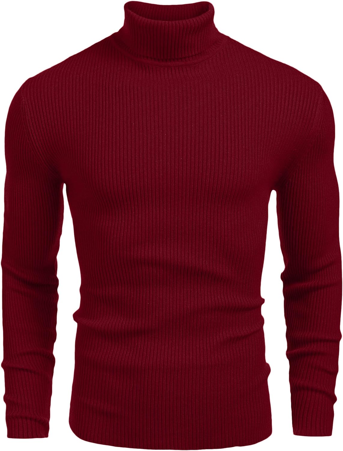 COOFANDY Men's Jumpers Turtle Neck Ribbed Knitted Jumper Long Sleeved Causal Sli...