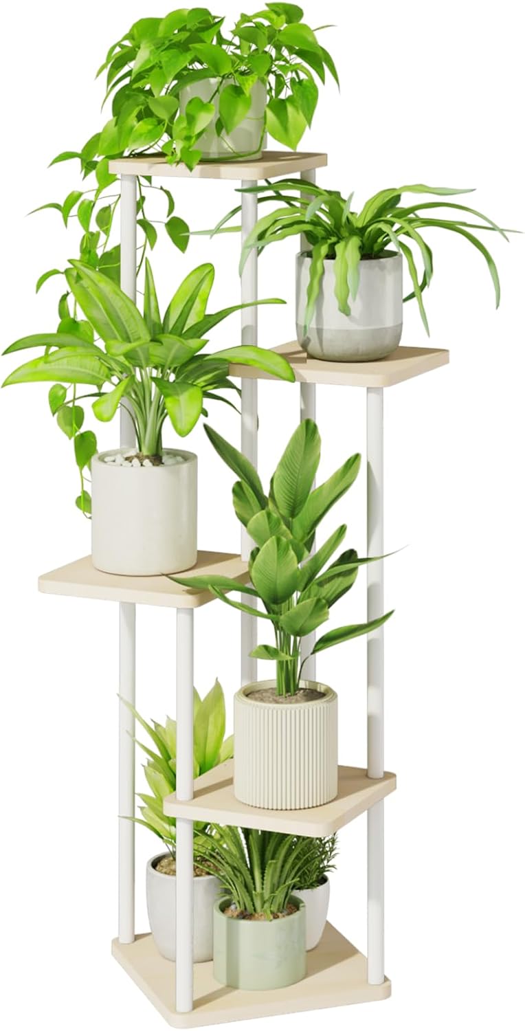 Bamworld Corner Plant Stand Indoor, Tall Metal Pla...