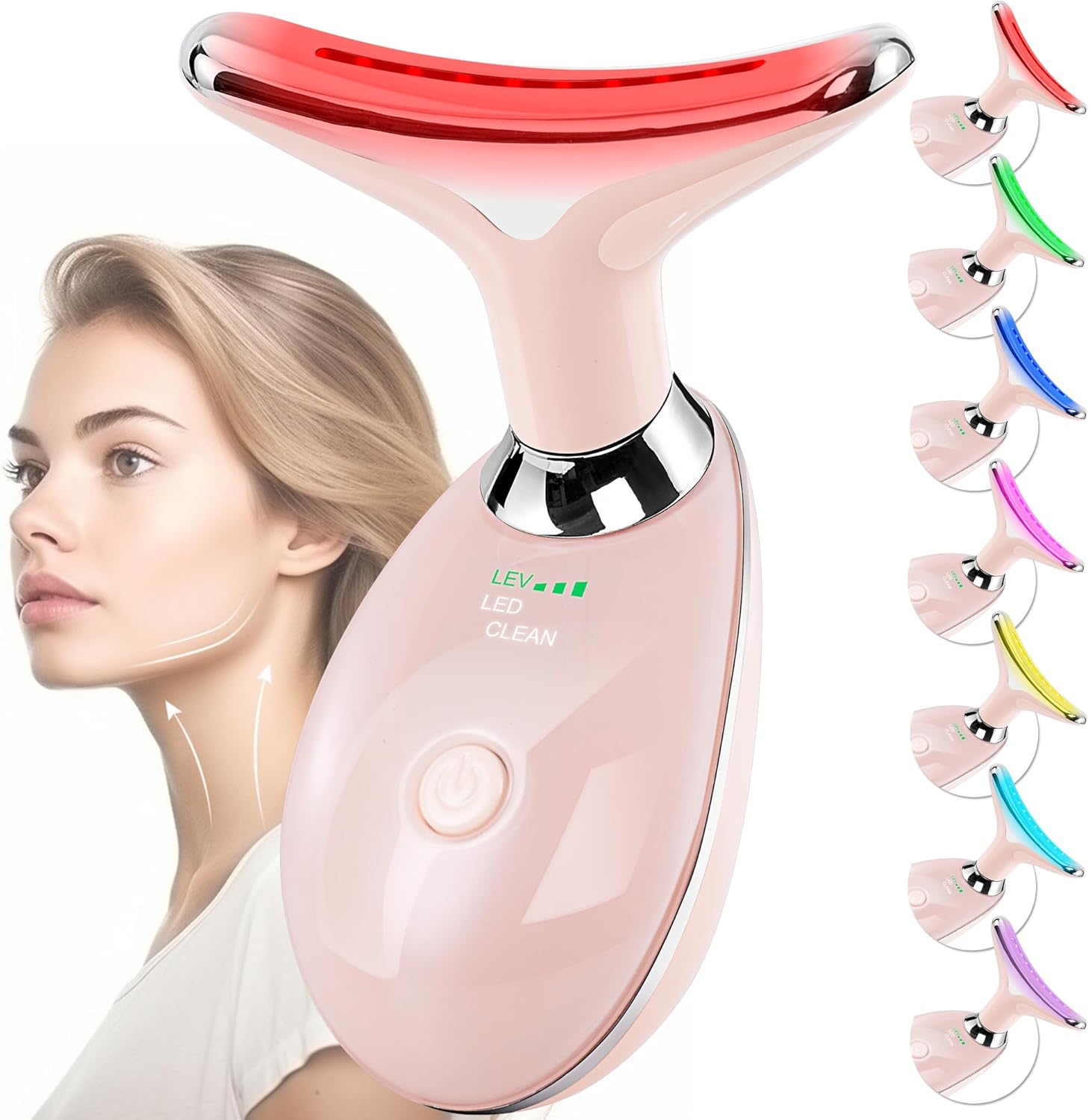 Facial Massager for Face and Neck, Red-Light-Therapy-for-Face and Neck, Face cul...