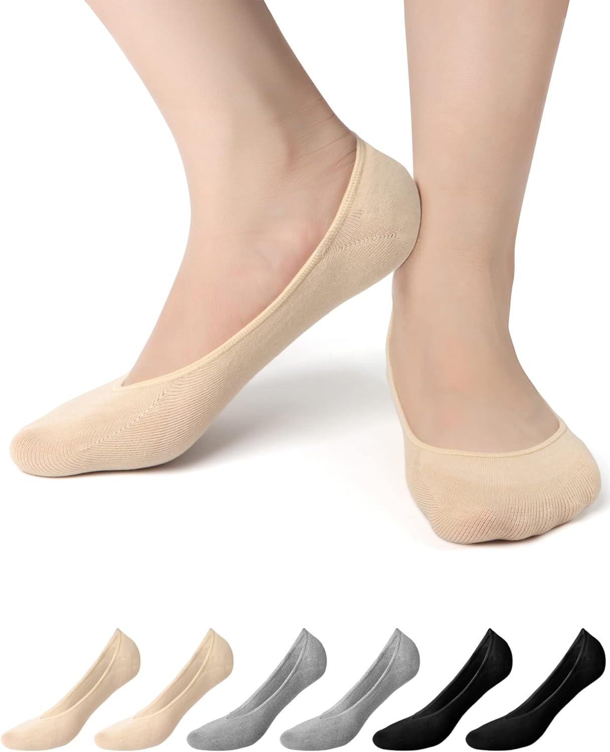 Women No Show Socks, High-Quality Non Slip Lace Invisible Socks, Special Lace So...