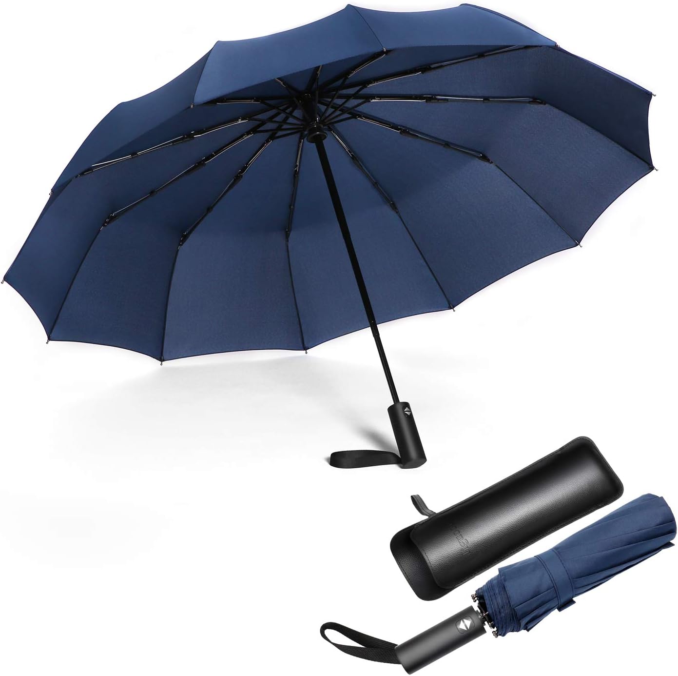 JIGUOOR Windproof Strong Umbrella - Compact, Light, Automatic, Portable - Wind R...
