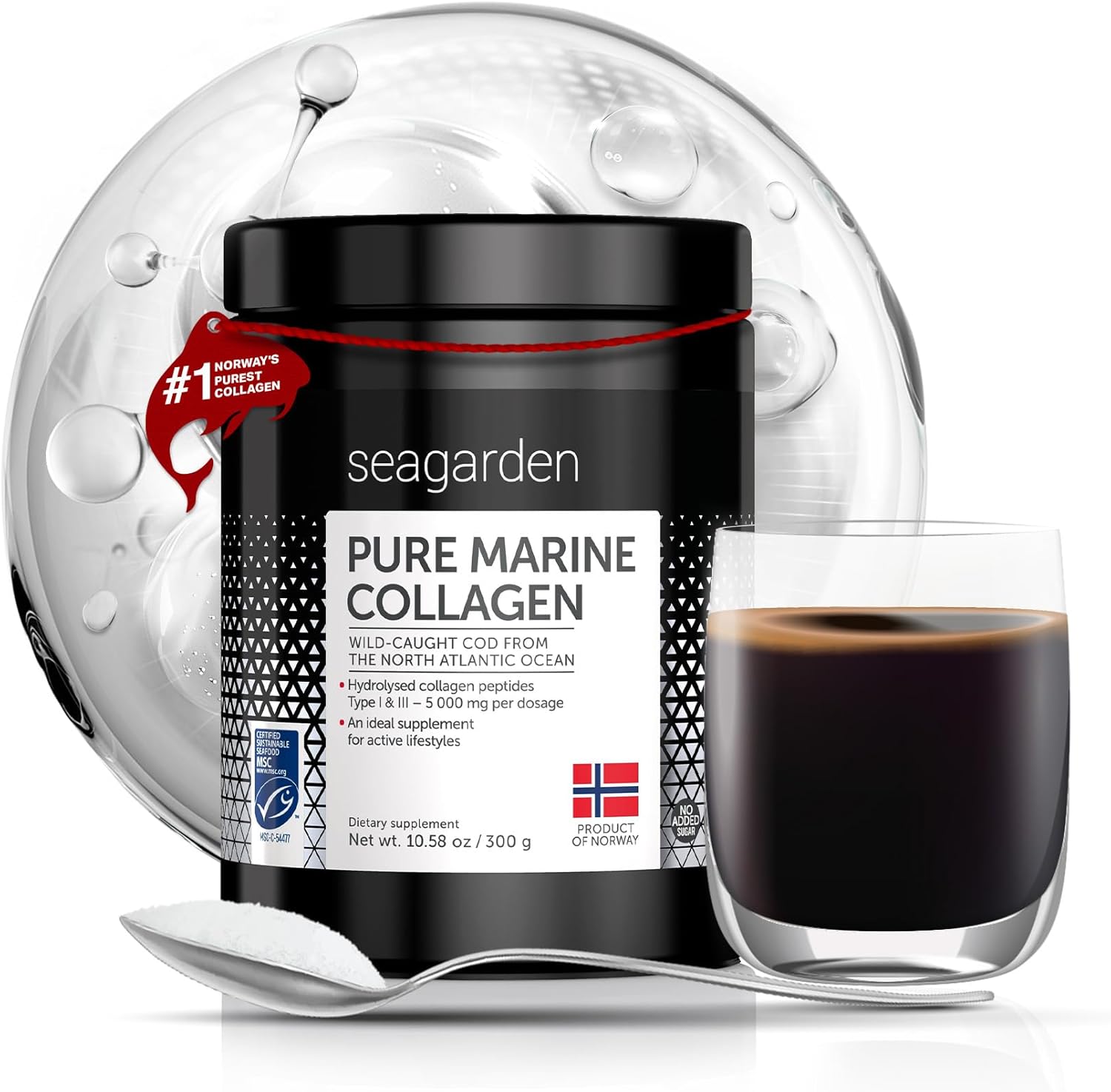 Premium Marine Collagen Powder 5000mg - Type I and III - Hydrolyzed Collagen Sup...