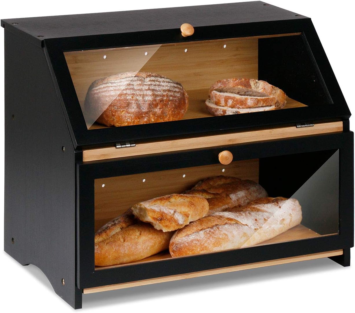 HOMEKOKO Double Layer Large Bread Box for Kitchen...