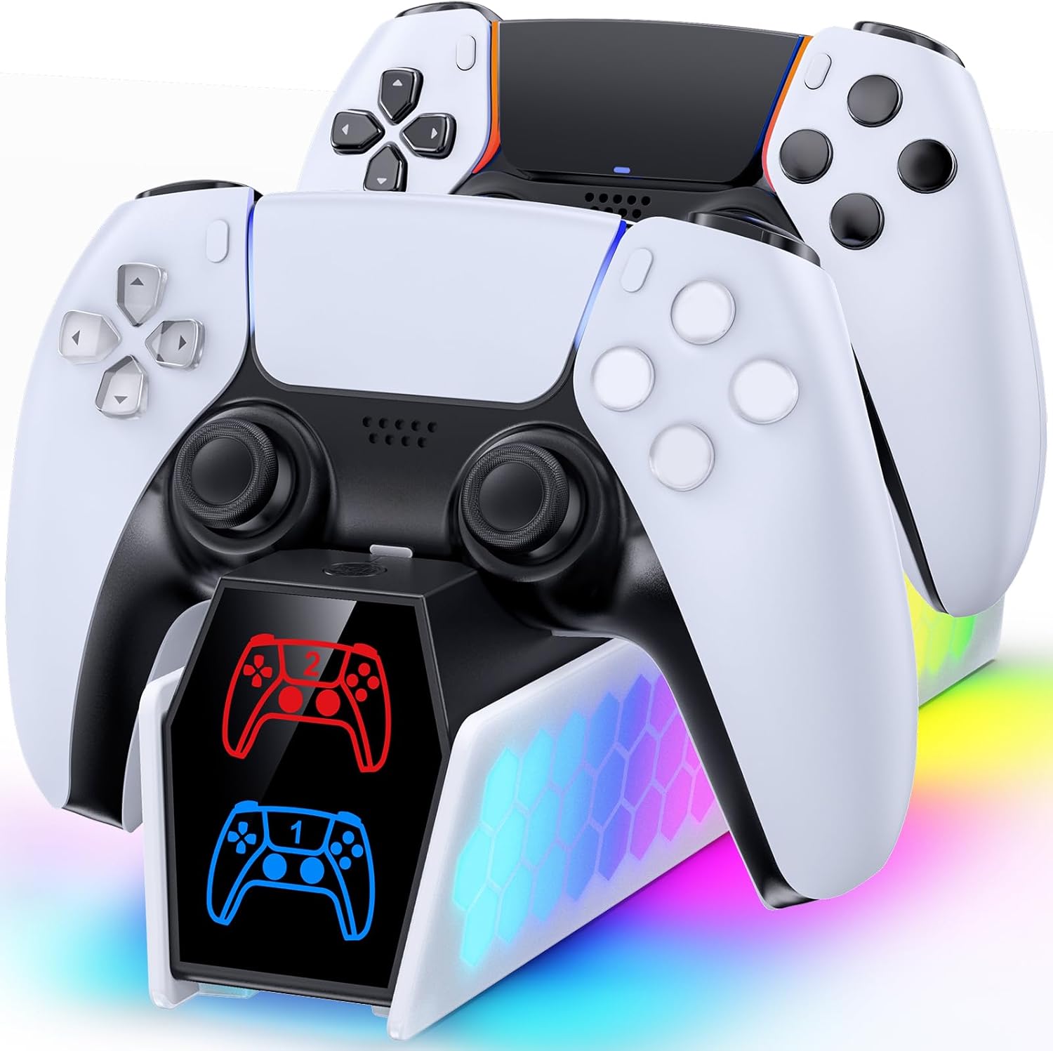 KDD PS5 Controller Charger Station Compatible with DualSense & Edge Controllers,...