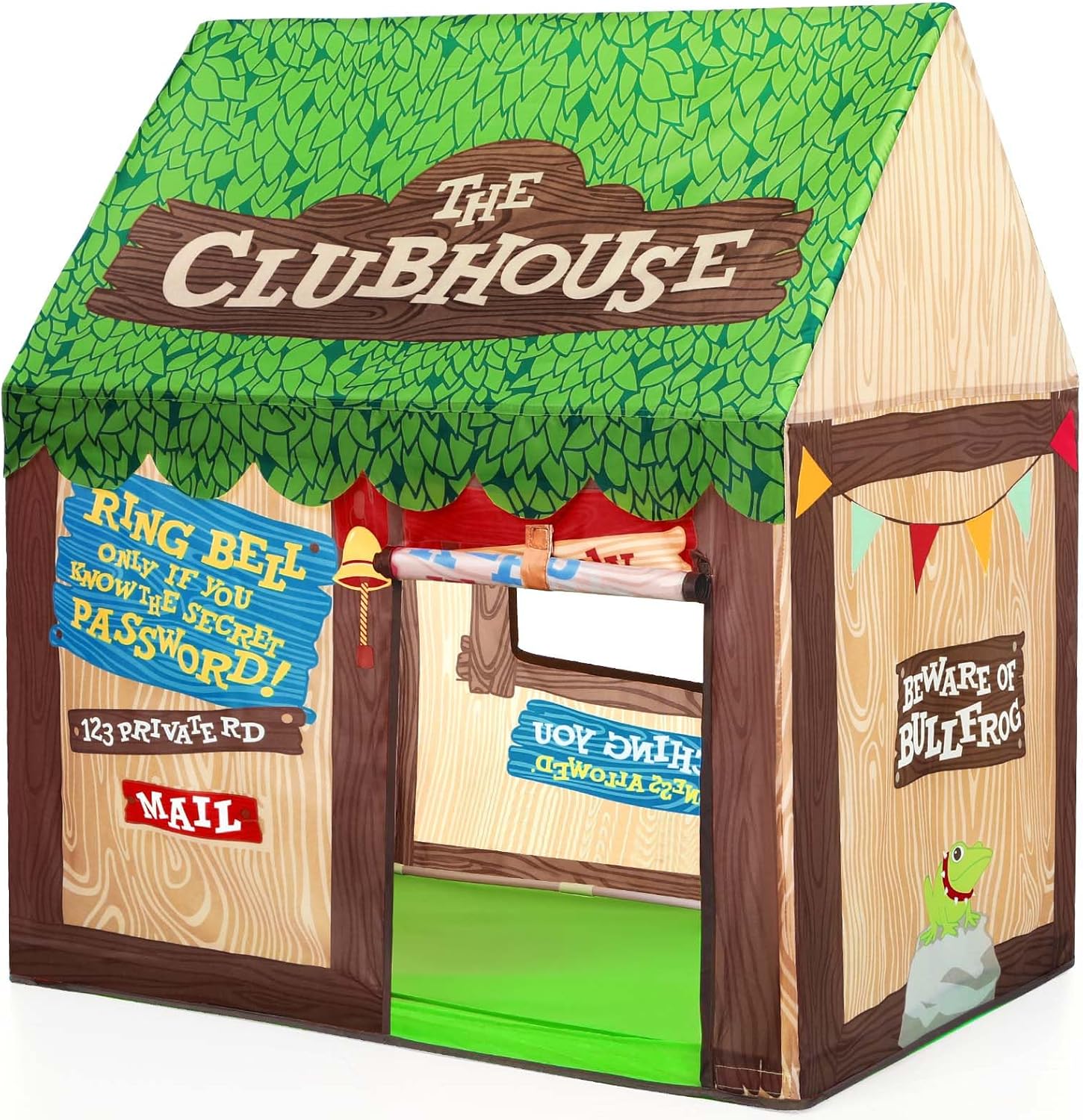 SweHouse Kids Play Tent Indoor: Clubhouse Tent for Kids with Roll-up Door and Wi...