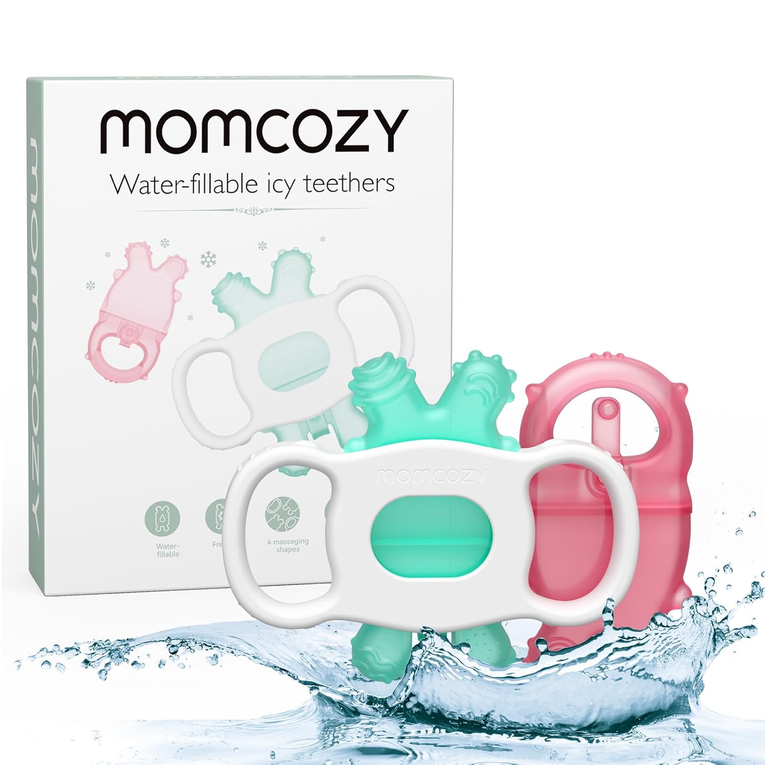 Momcozy Baby Teether Toys, Water Fillable Teether Silicone Cold Teether, Baby Te...