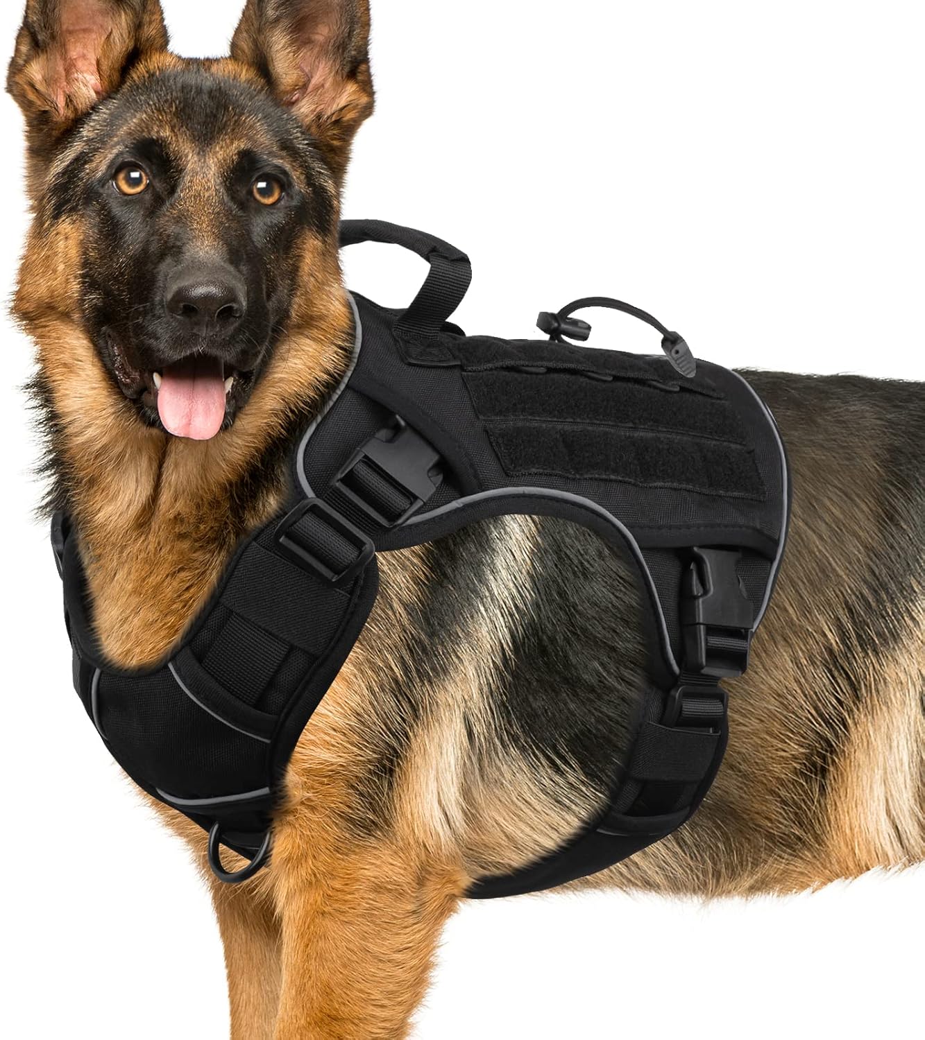 WINGOIN Black Tactical Dog Harness for Large Dogs No Pull Adjustable Pet Harness...