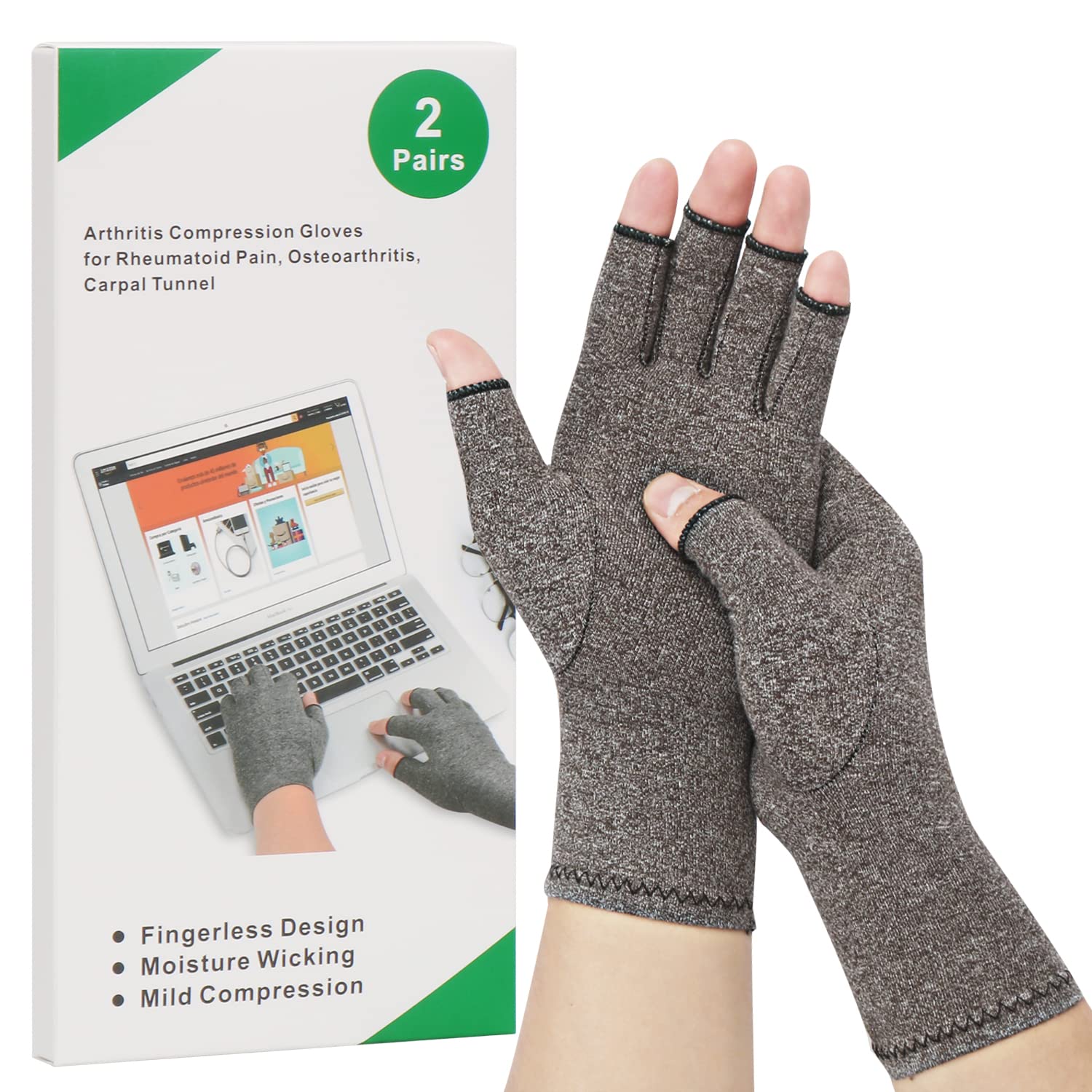 Arthritis Compression Gloves, Special 2-Pair Gloves for Alleviate Rheumatoid Ost...