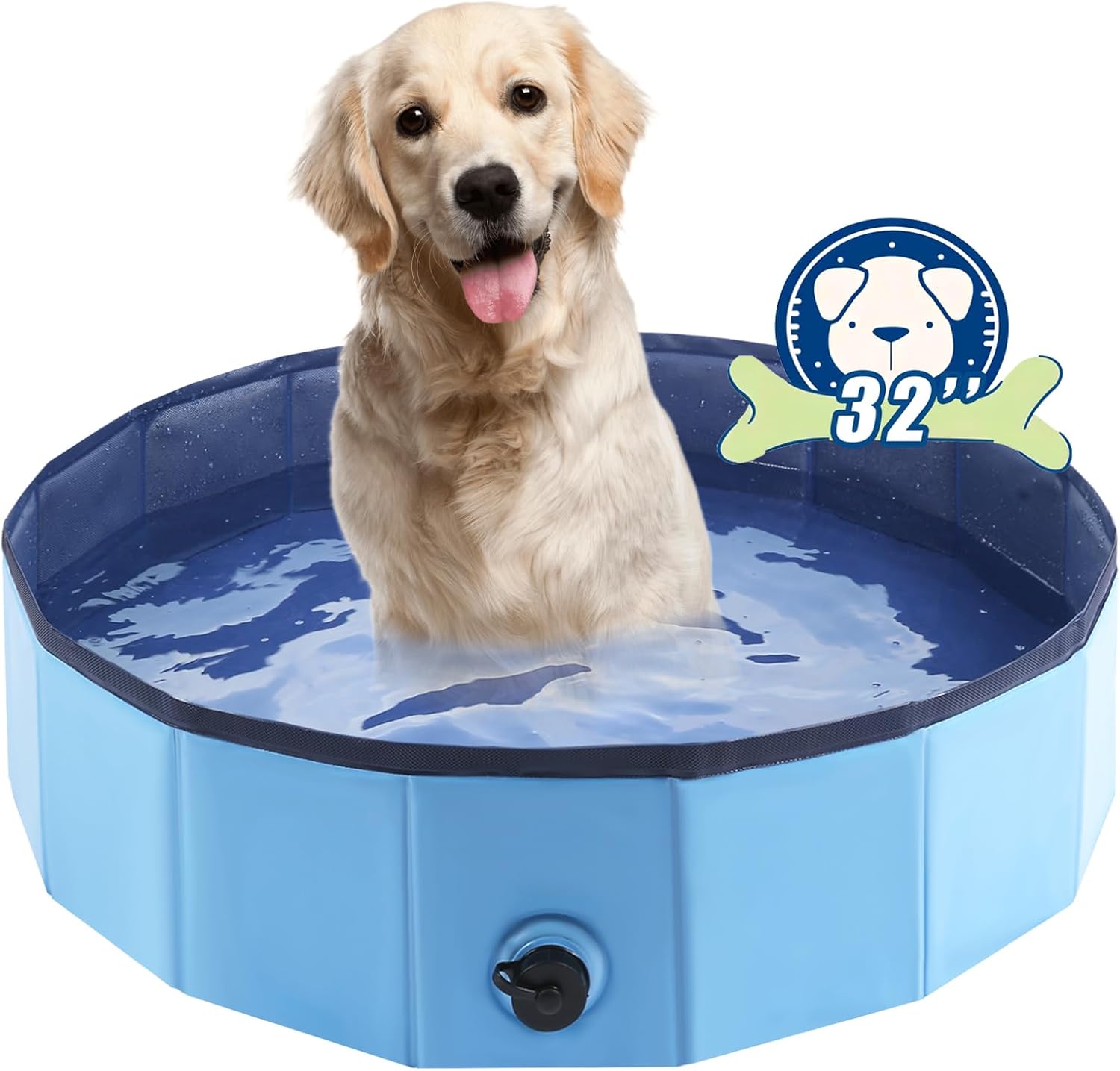 Foldable Dog Bath Swimming Pool Plastic Kiddie Pool Professional Tub Collapsible...