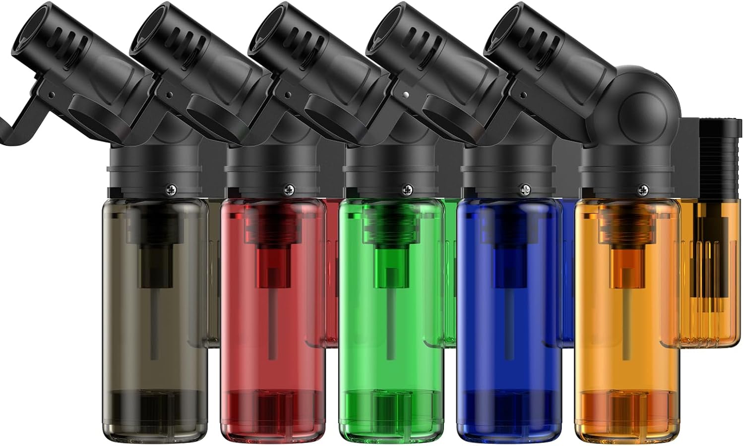 5 Pack Torch Lighter Mini Refillable Butane Lighter, Rotatable Head, Windproof,...