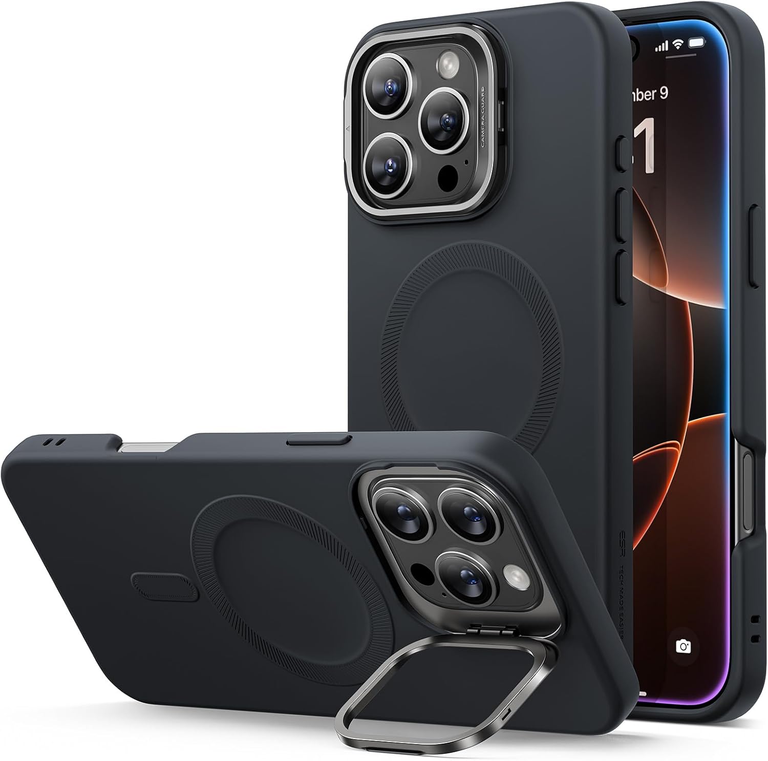 ESR Case for iPhone 16 Pro, Special Silicone Case with Stand, Innovative Militar...