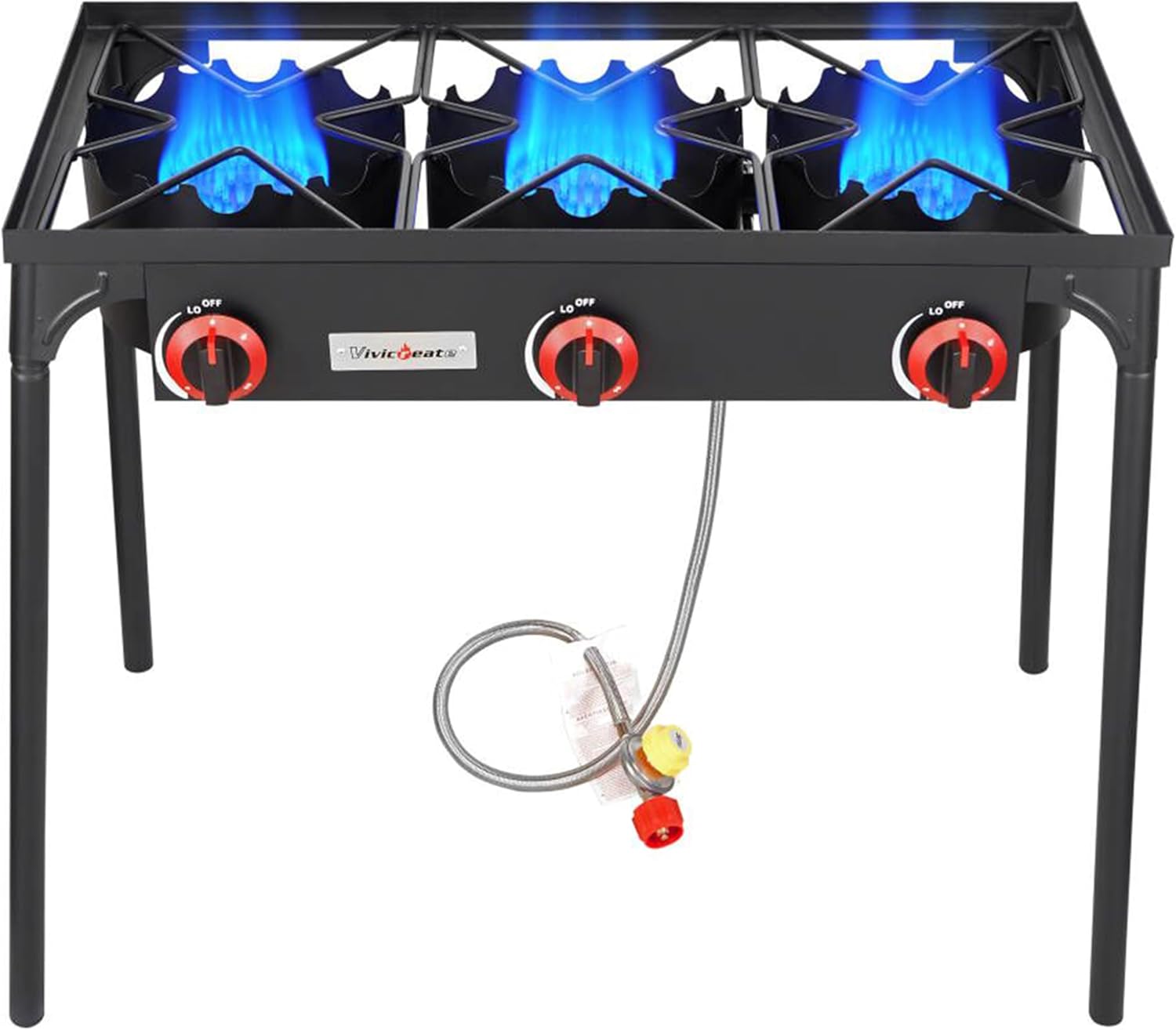 Vivicreate 3 Burner High pressure Propane Stove, 28 Inch Tall Camping Stove with...