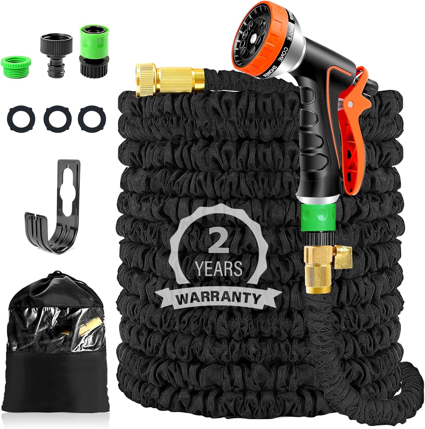 100FT Expandable Garden Hose, Garden Hose Pipe,30M Flexible Hose Pipe with 10 Fu...