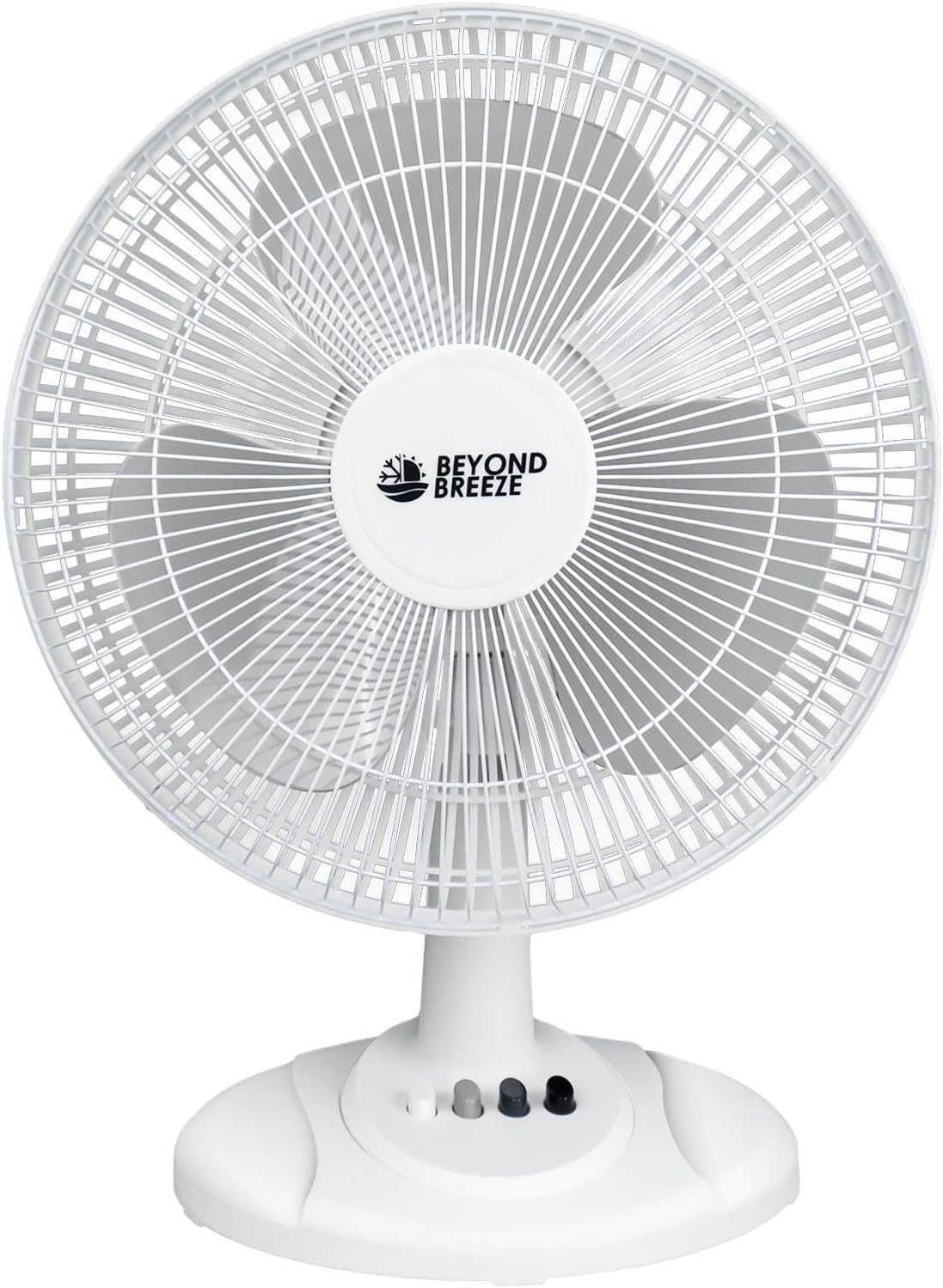Oscillating Table Fan Quiet 3-Speed 12-Inch Adjustable Tilt Fan with Safety Gril...