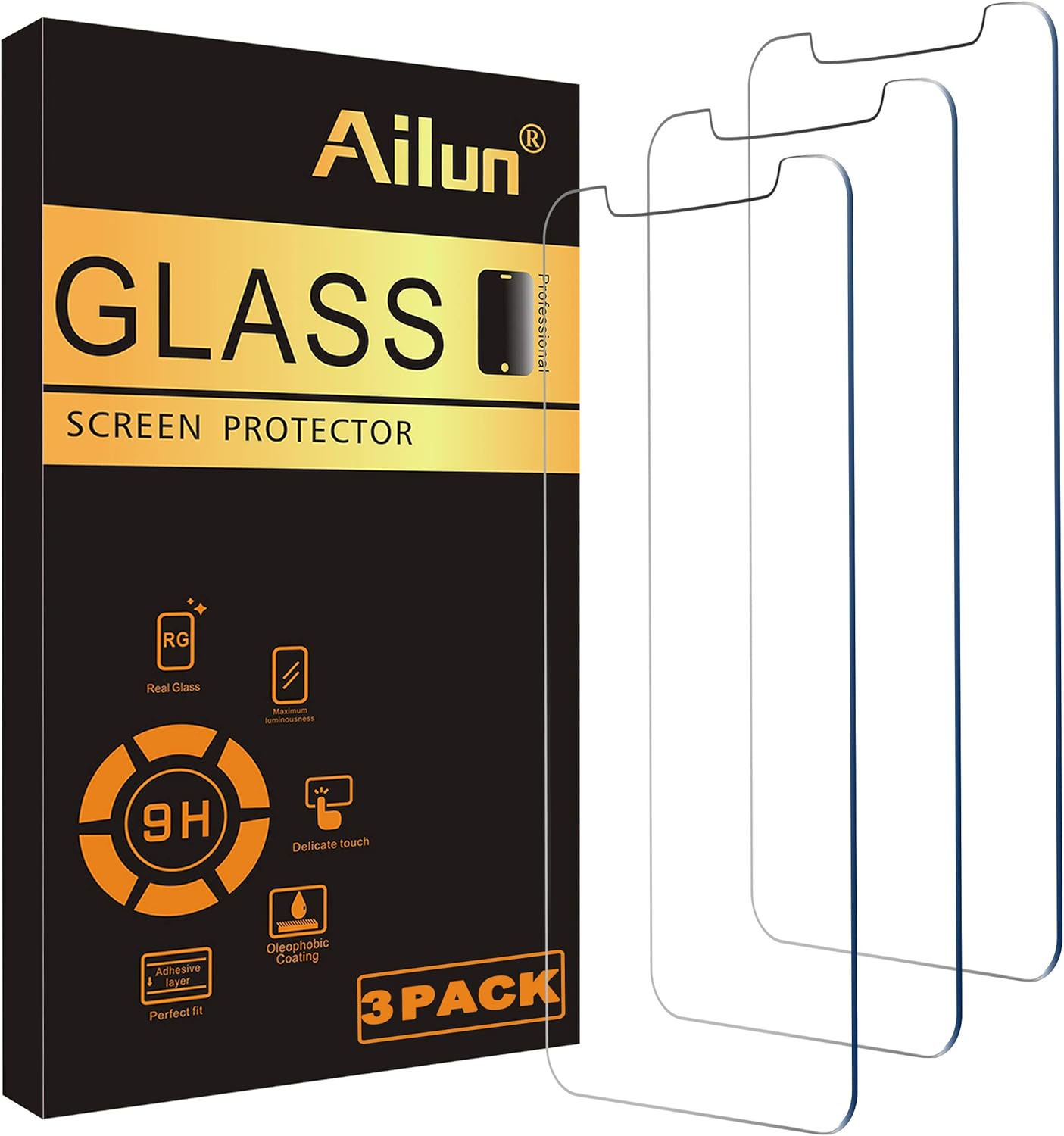 Ailun Glass Screen Protector for iPhone 11/iPhone XR, 6.1 Inch 3 Pack Tempered G...