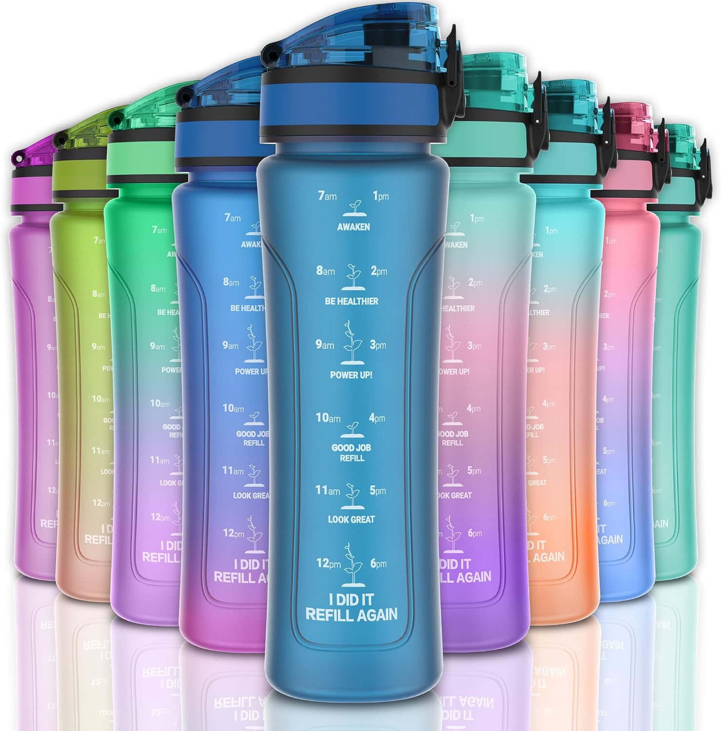KITART 450ml Kids Sports Water Bottles for School with Chug Lid (Blue) 450 ml -...