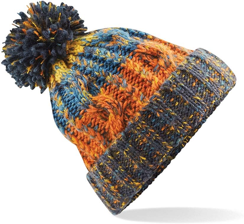 ASVP Shop Corkscrew Cable Knitted Bobble Hat Plain Mens Womens Beanie Warm Winte...