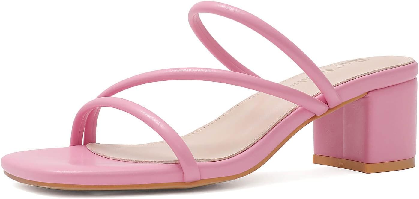 Shoe'N Tale Strappy Heels, Special Heeled Sandals for Women with Low Chunky Bloc...
