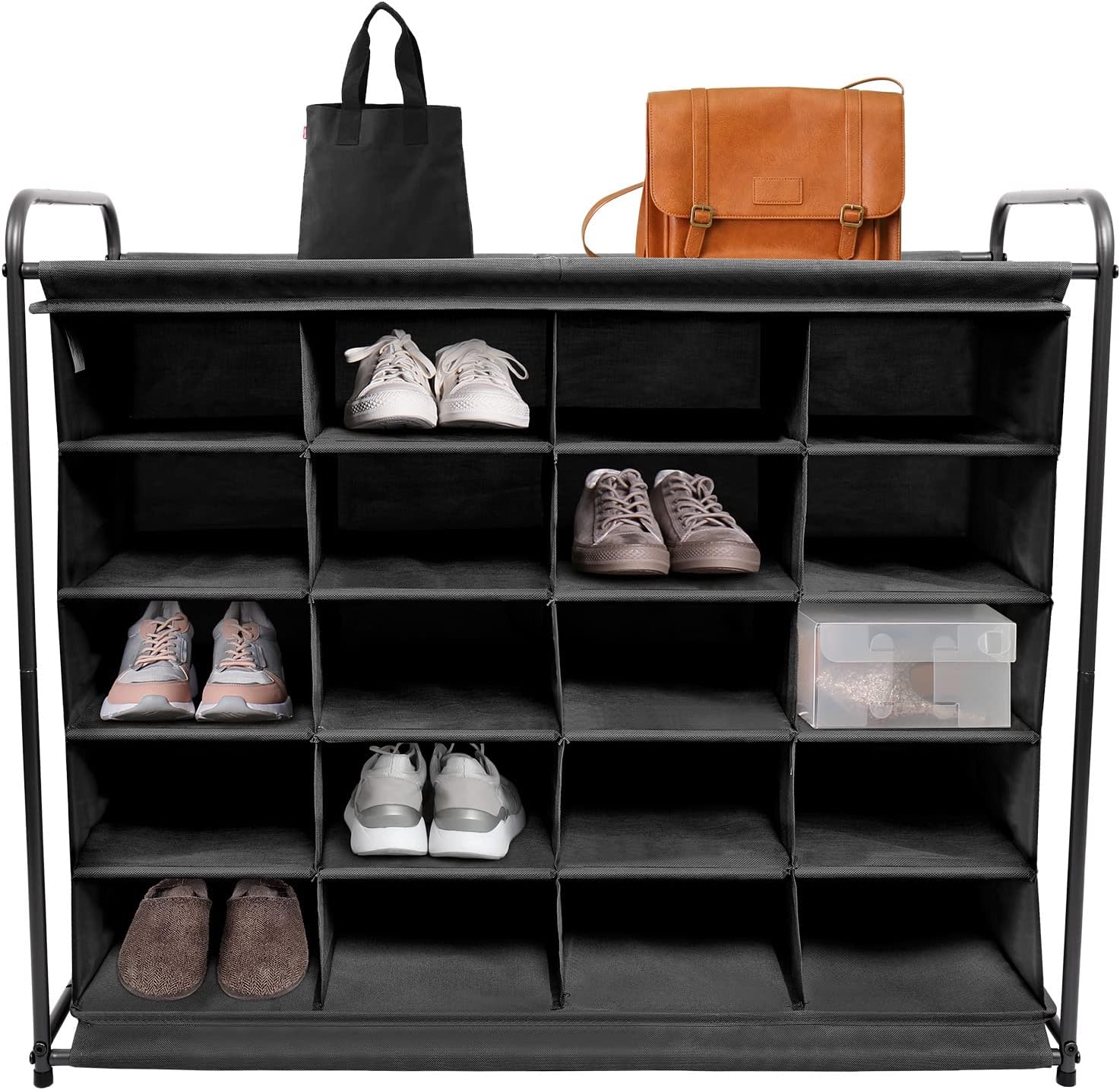 MULISOFT 5-Tier Shoe Cubby with 20-Grid Storage, Shoe Rack Organizer for Maintai...