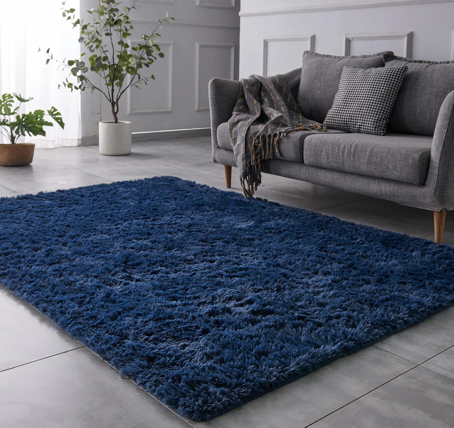TABAYON Indoor Modern Soft 7x10 Shag Area Rugs, Non-Slip Plush Nursery Accent Ar...