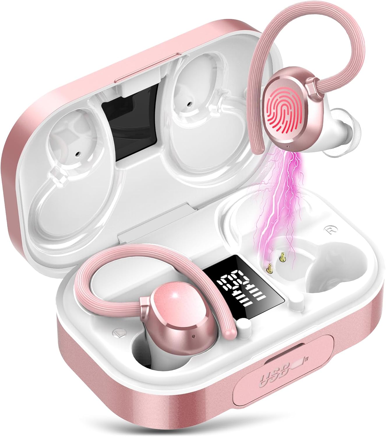 Wireless Earbuds, Bluetooth 5.3 Headphones with Powerbank, Noise Canceling Mic,...
